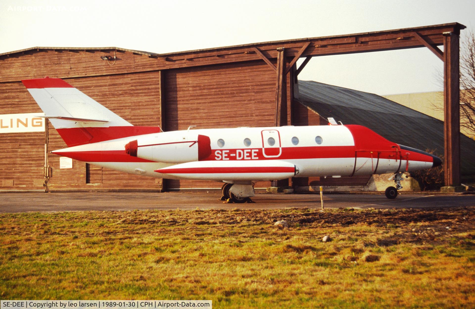 SE-DEE, 1977 Aerospatiale SN-601 Corvette C/N 34, Copenhagen 30.1.1989