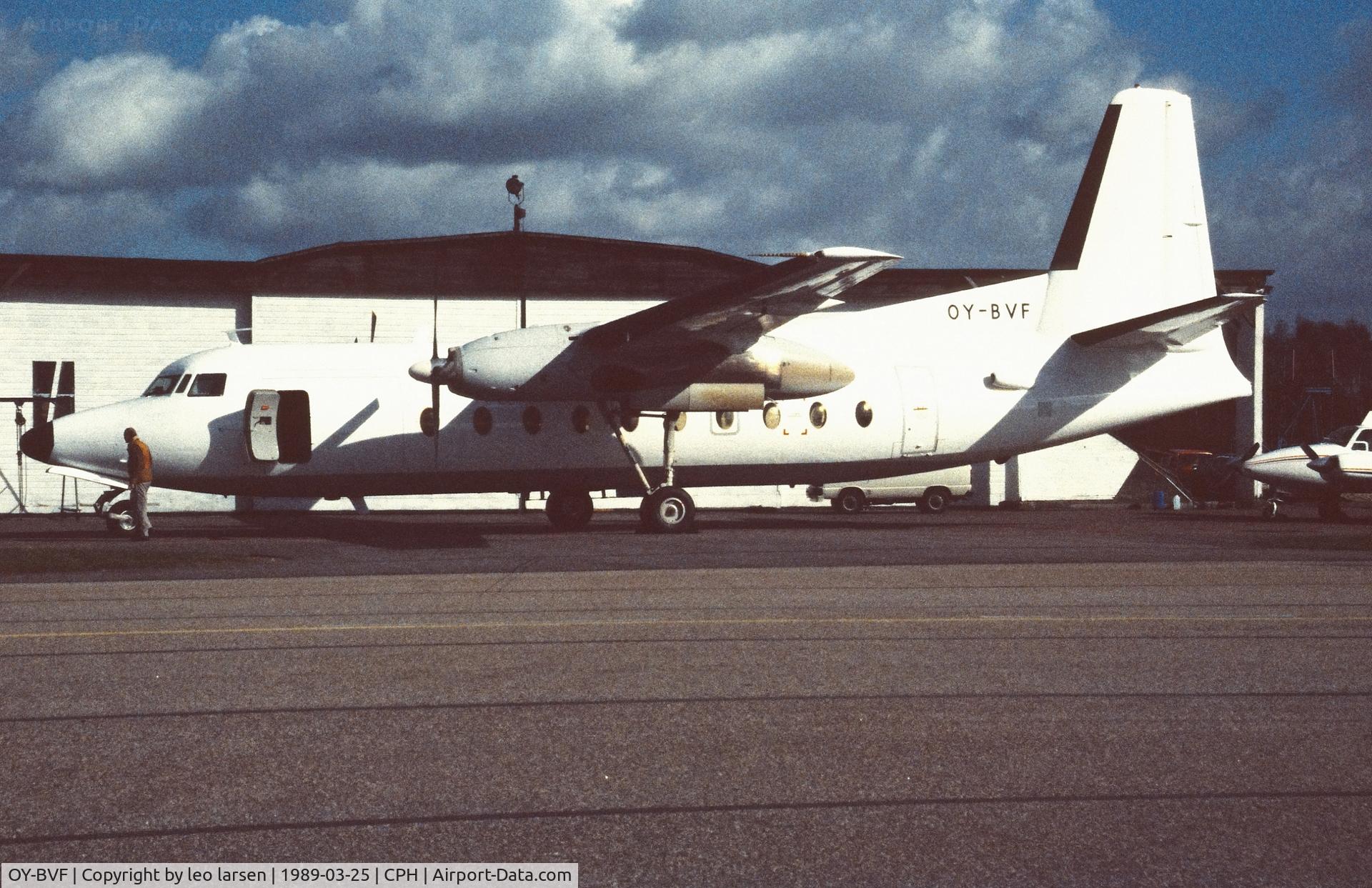 OY-BVF, 1966 Fokker F.27-600 Friendship C/N 10316, Copenhagen 25.3.1989