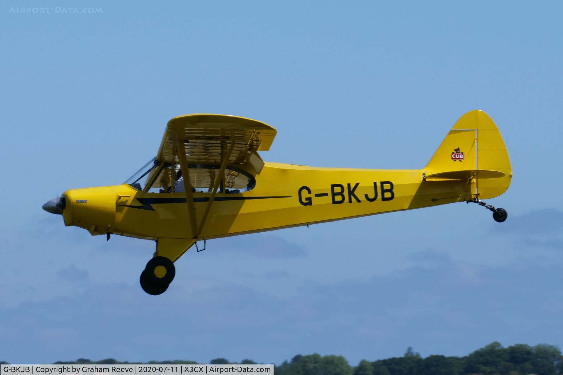 G-BKJB, 1950 Piper L-21A Super Cub (PA-18-125) C/N 18-574, Landing at Northrepps.