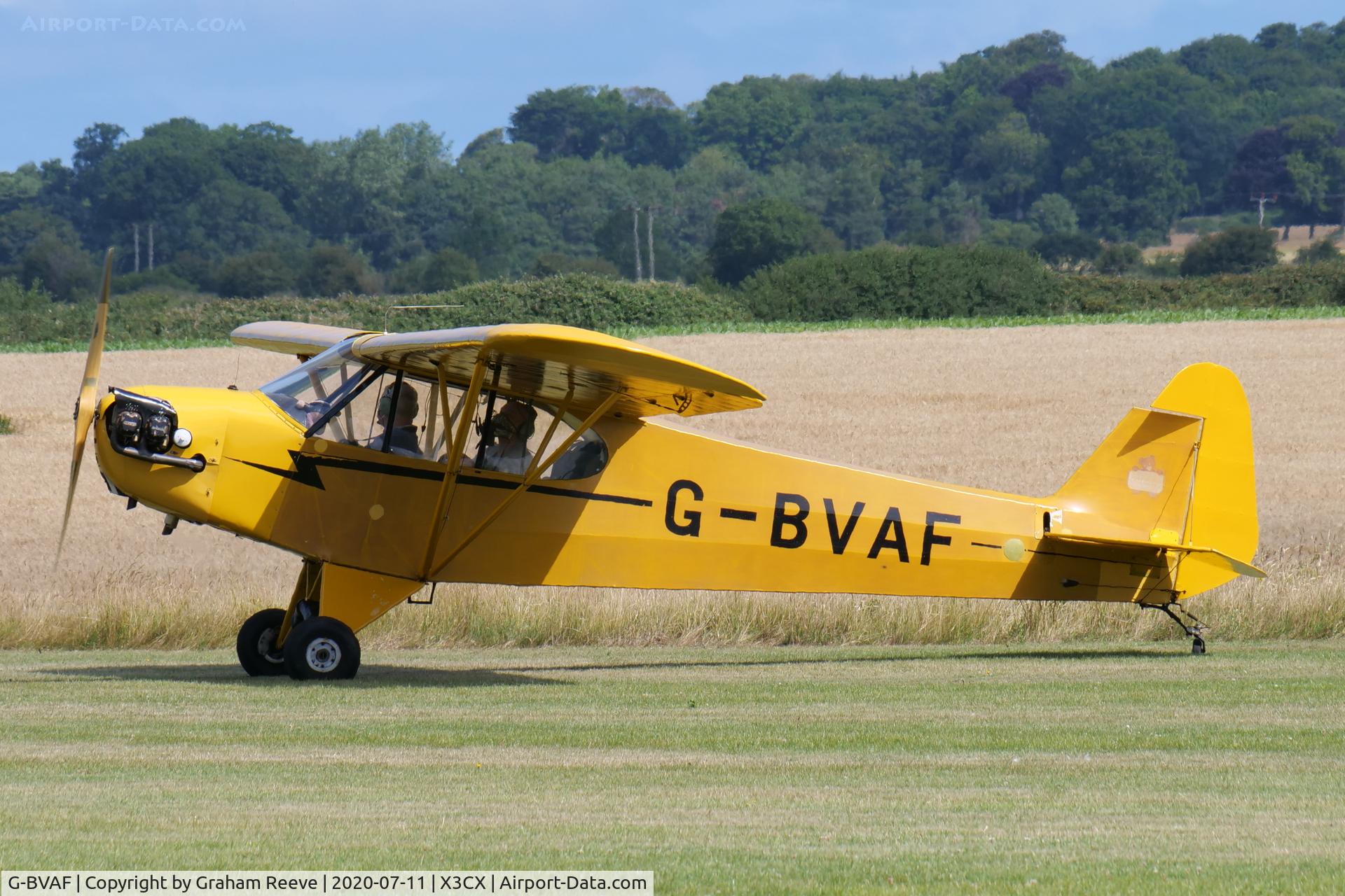 G-BVAF, 1940 Piper J3C-65 Cub Cub C/N 4645, Just landed at Northrepps.