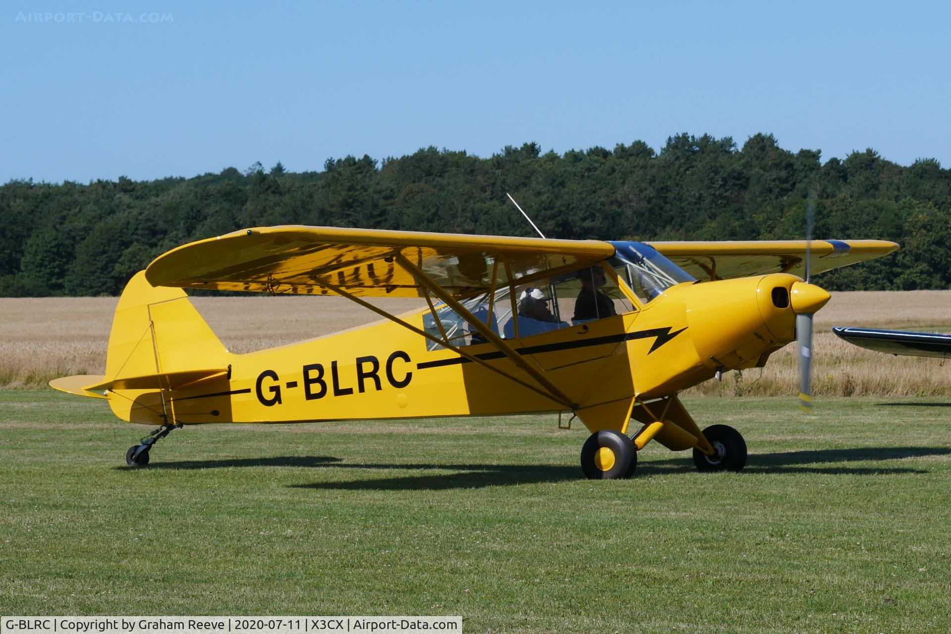G-BLRC, 1954 Piper L-21B Super Cub (PA-18-135) C/N 18-3602, Departing from Northrepps.