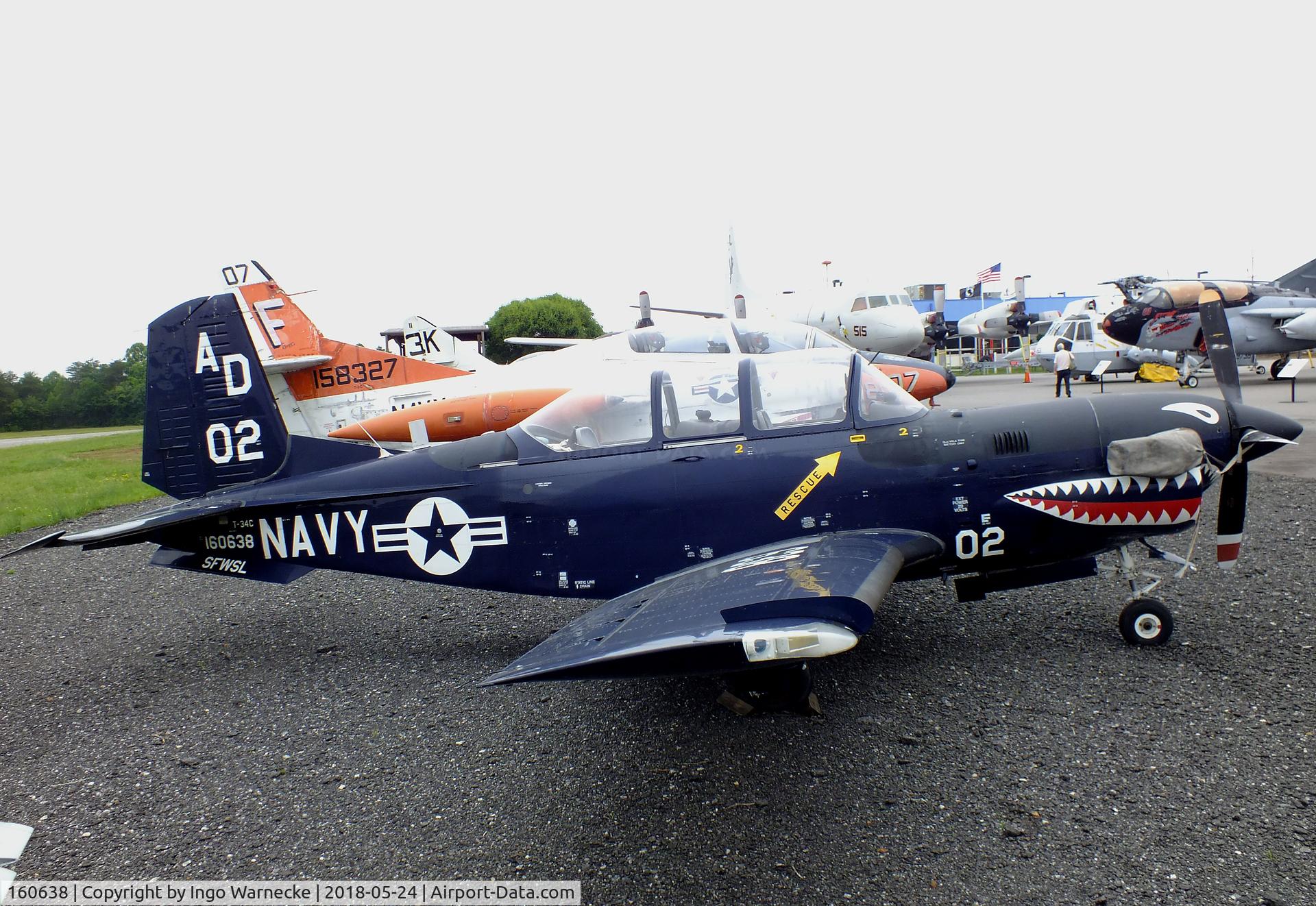 160638, Beech T-34C Turbo Mentor C/N GL-103, Beechcraft T-34C Turbo Mentor at the Hickory Aviation Museum, Hickory NC