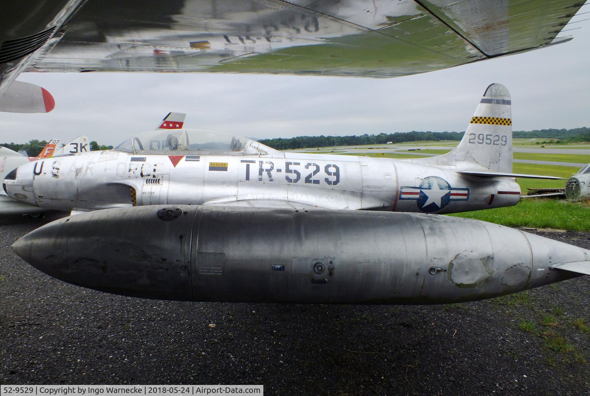 52-9529, 1952 Lockheed T-33A Shooting Star C/N 580-7664, Lockheed T-33A at the Hickory Aviation Museum, Hickory NC