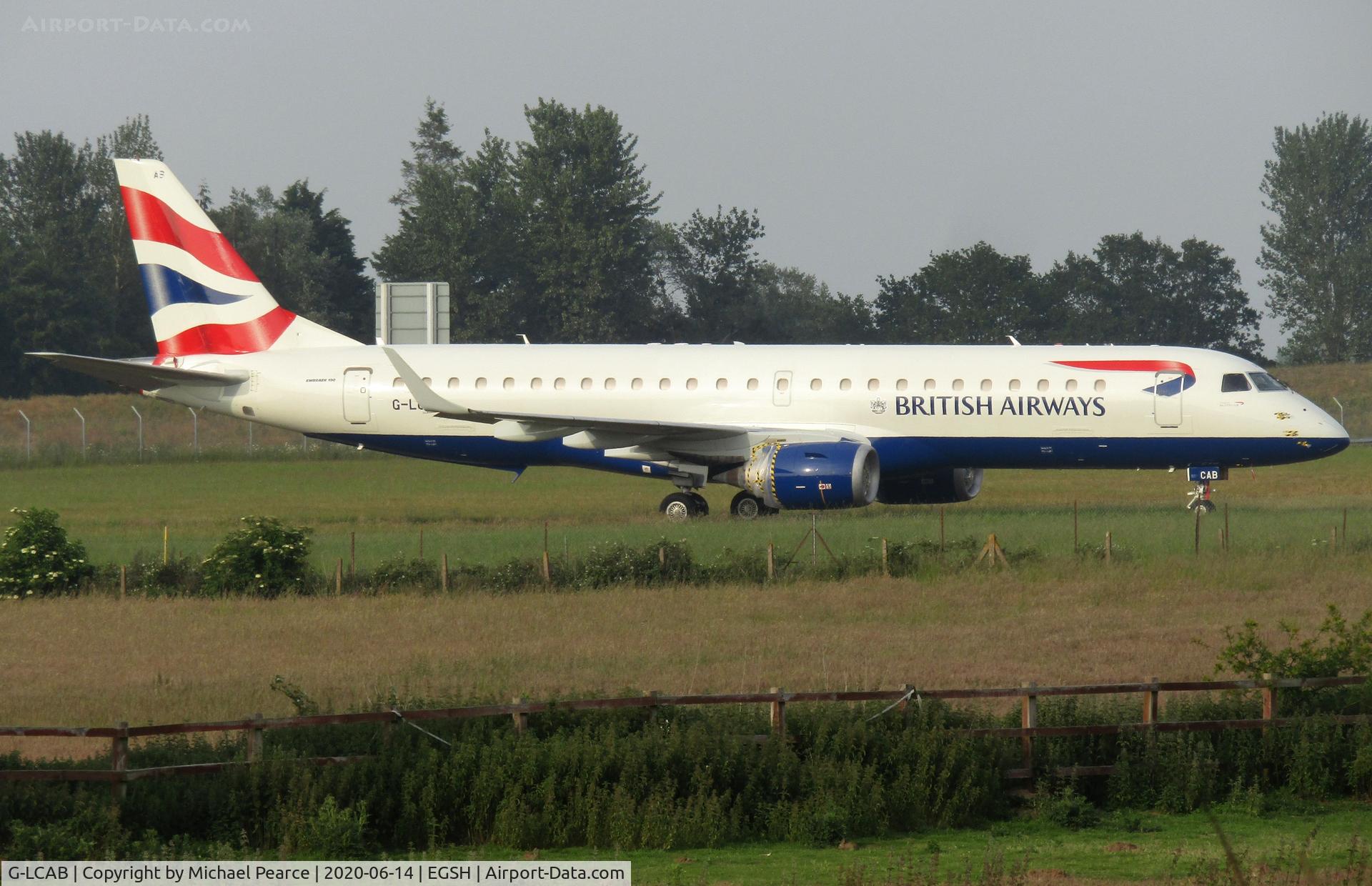 G-LCAB, 2011 Embraer 190SR (ERJ-190-100SR) C/N 19000465, Stored North Side due to COVID-19.