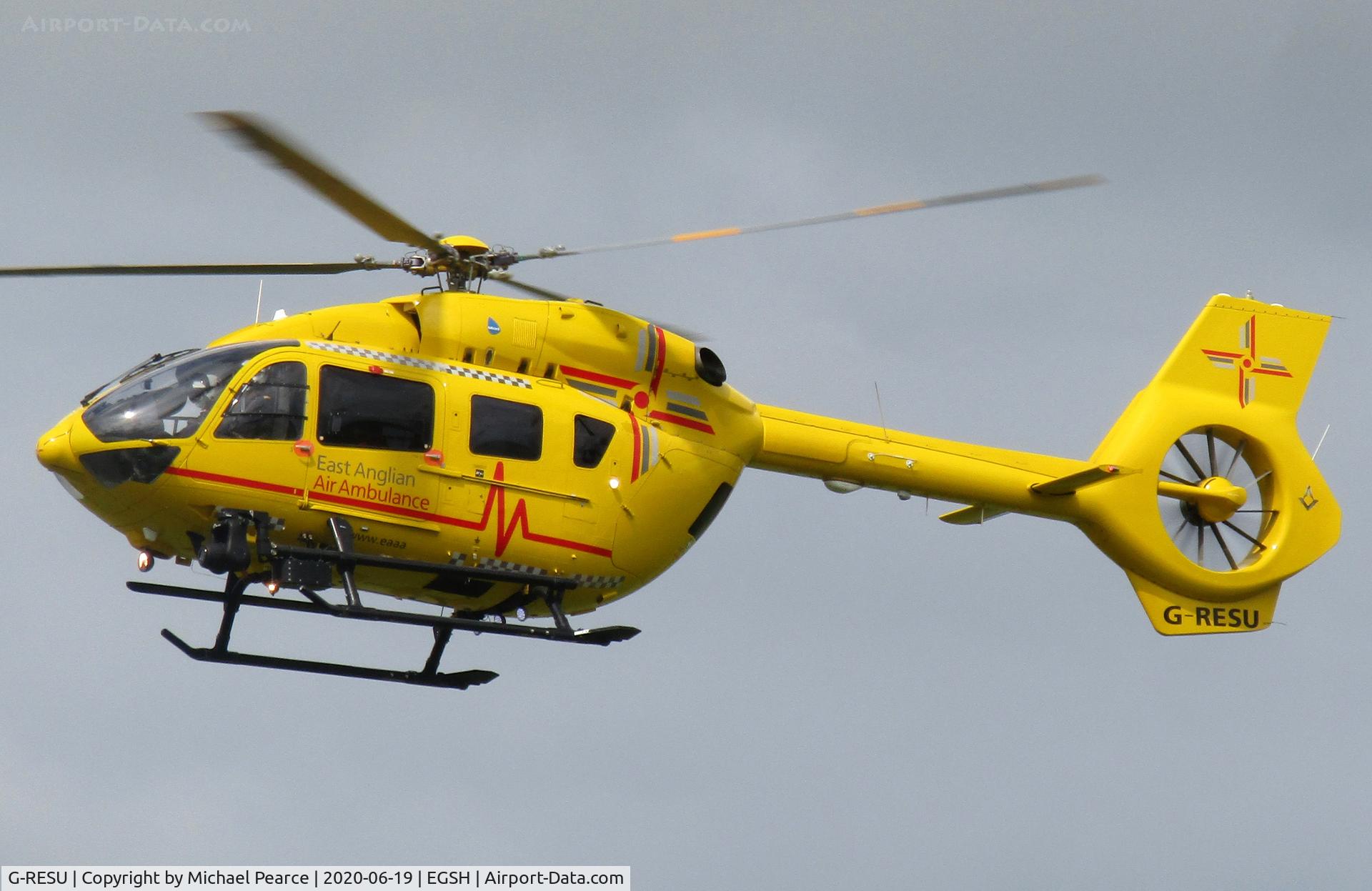 G-RESU, 2015 Airbus Helicopters EC-145T-2 (BK-117D-2) C/N 20052, Arriving back to base after a callout.