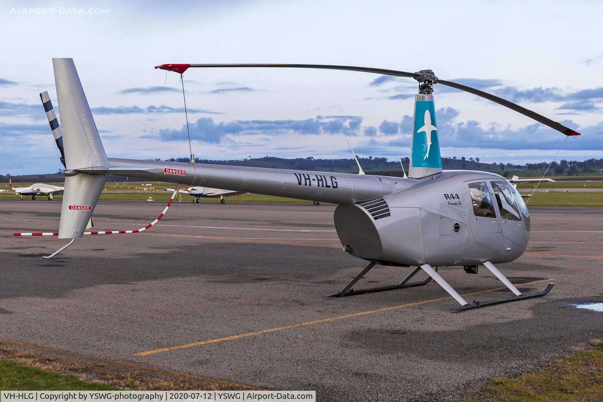 VH-HLG, 2016 Robinson R44 Raven II C/N 14043, Robinson R44 II (VH-HLG) at Wagga Wagga Airport.