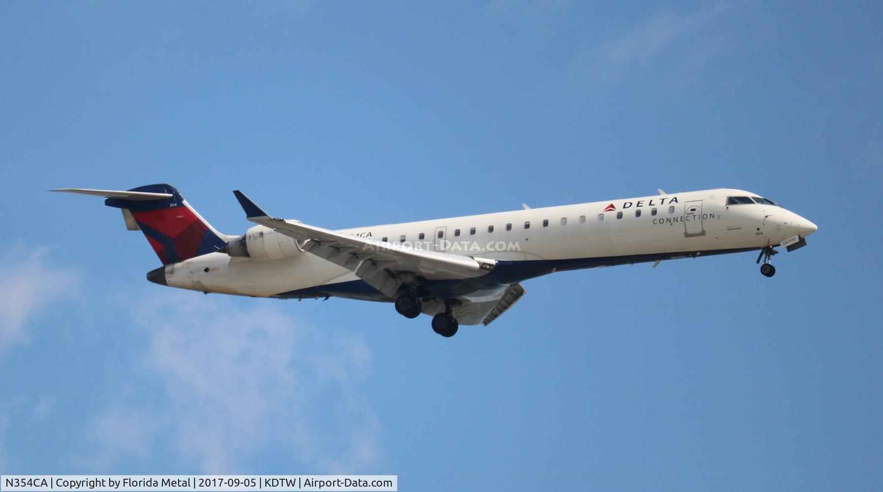 N354CA, 2002 Bombardier CRJ-701ER (CL-600-2C10) Regional Jet C/N 10064, DTW 2017