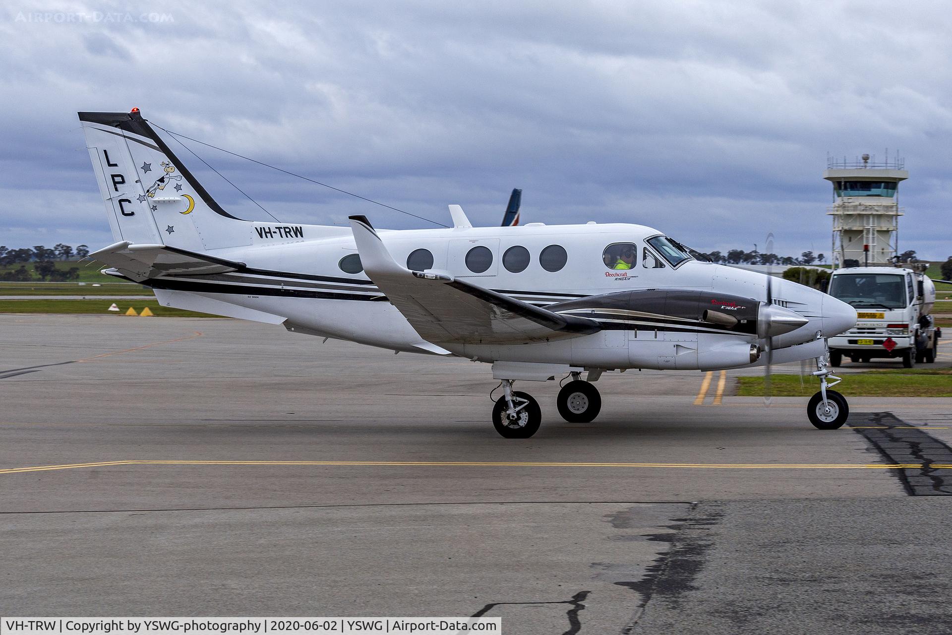 VH-TRW, 2010 Hawker Beechcraft C90GTI King Air C/N LJ-1969, Beechcraft King Air 90 GTi (VH-TRW) taxiing at Wagga Wagga Airport
