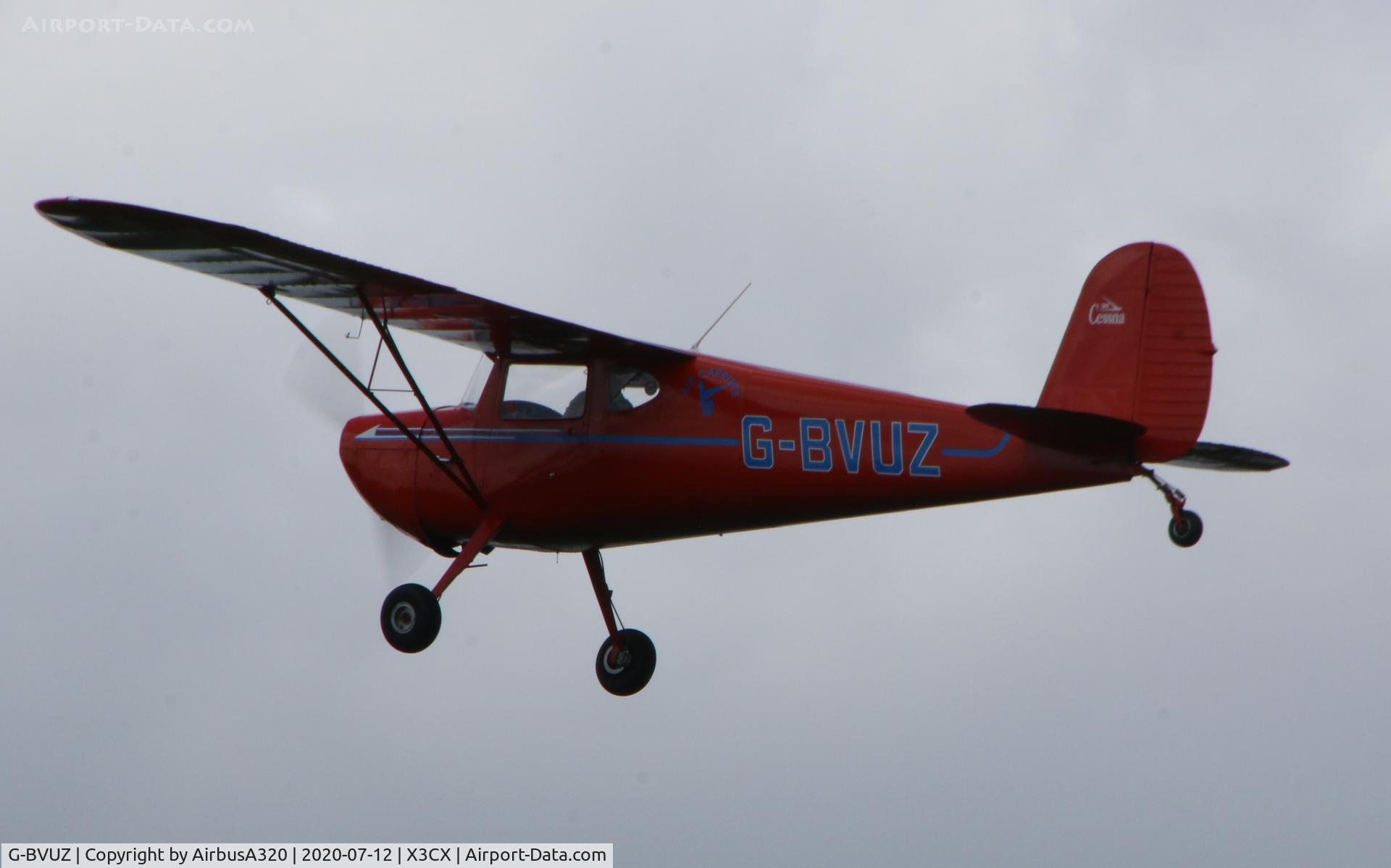 G-BVUZ, 1946 Cessna 120 C/N 11334, Departing Northreps Airfield