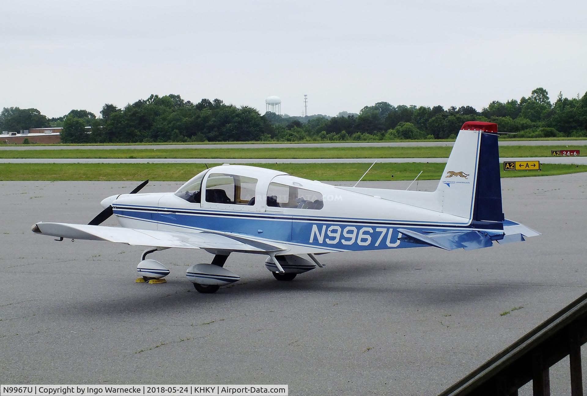 N9967U, Grumman American AA-5A Cheetah C/N AA5A0367, Grumman American AA-5A Cheetah at the Hickory regional airport