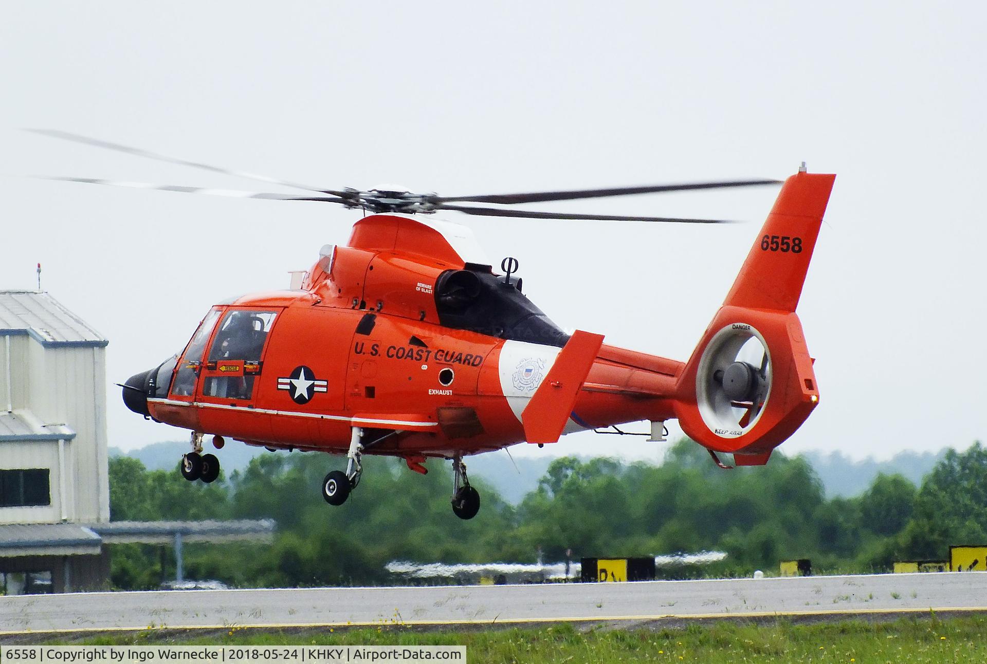 6558, 1987 Aerospatiale HH-65C Dolphin C/N 6238, Aerospatiale HH-65C Dolphin of the USCG at the Hickory regional airport