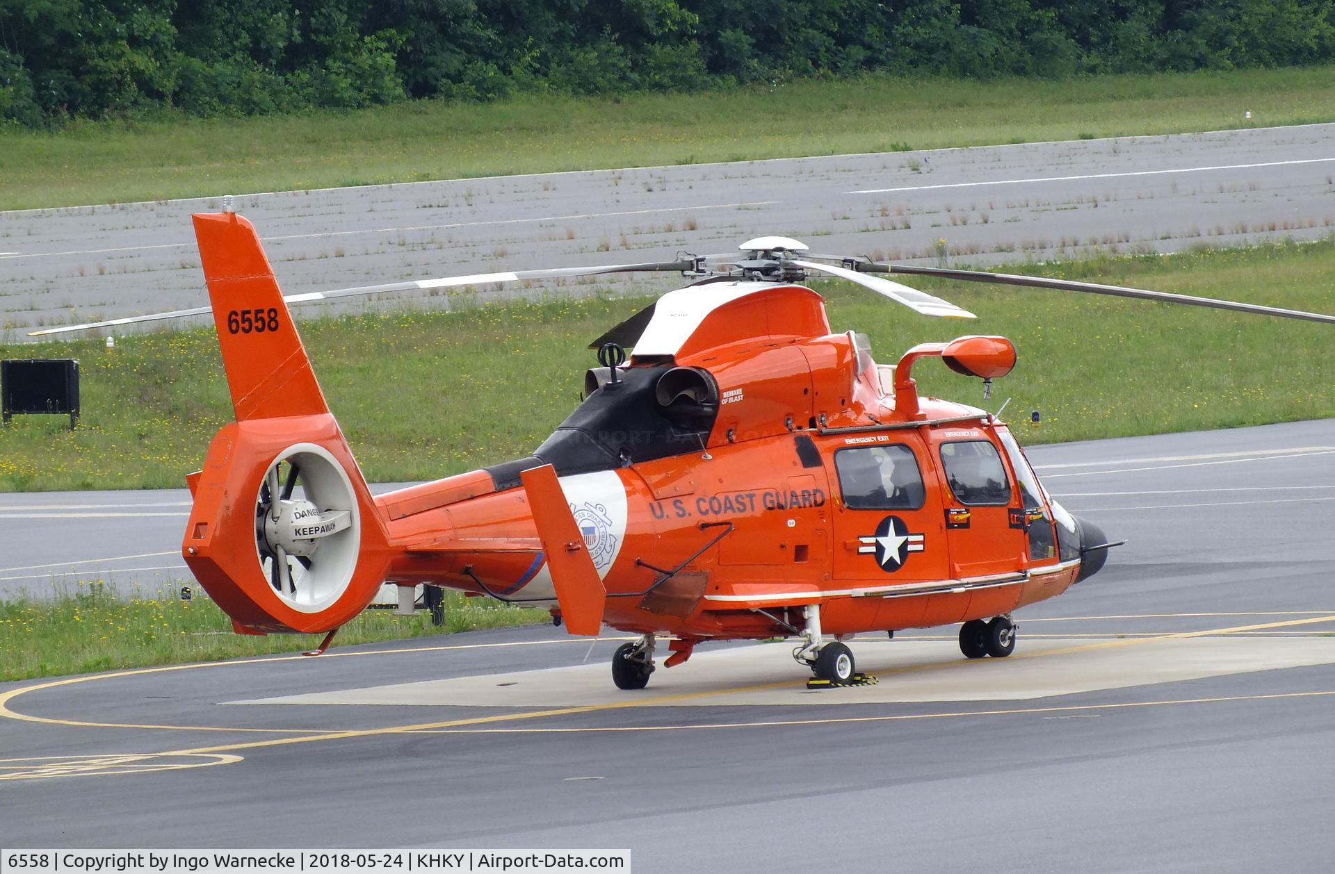 6558, 1987 Aerospatiale HH-65C Dolphin C/N 6238, Aerospatiale HH-65C Dolphin of the USCG at the Hickory regional airport