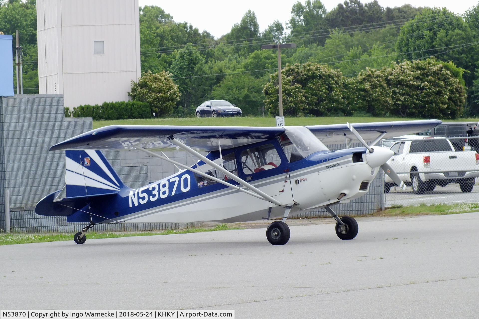 N53870, Bellanca 8KCAB Decathlon C/N 225-76, Bellanca 8KCAB Decathlon at the Hickory regional airport