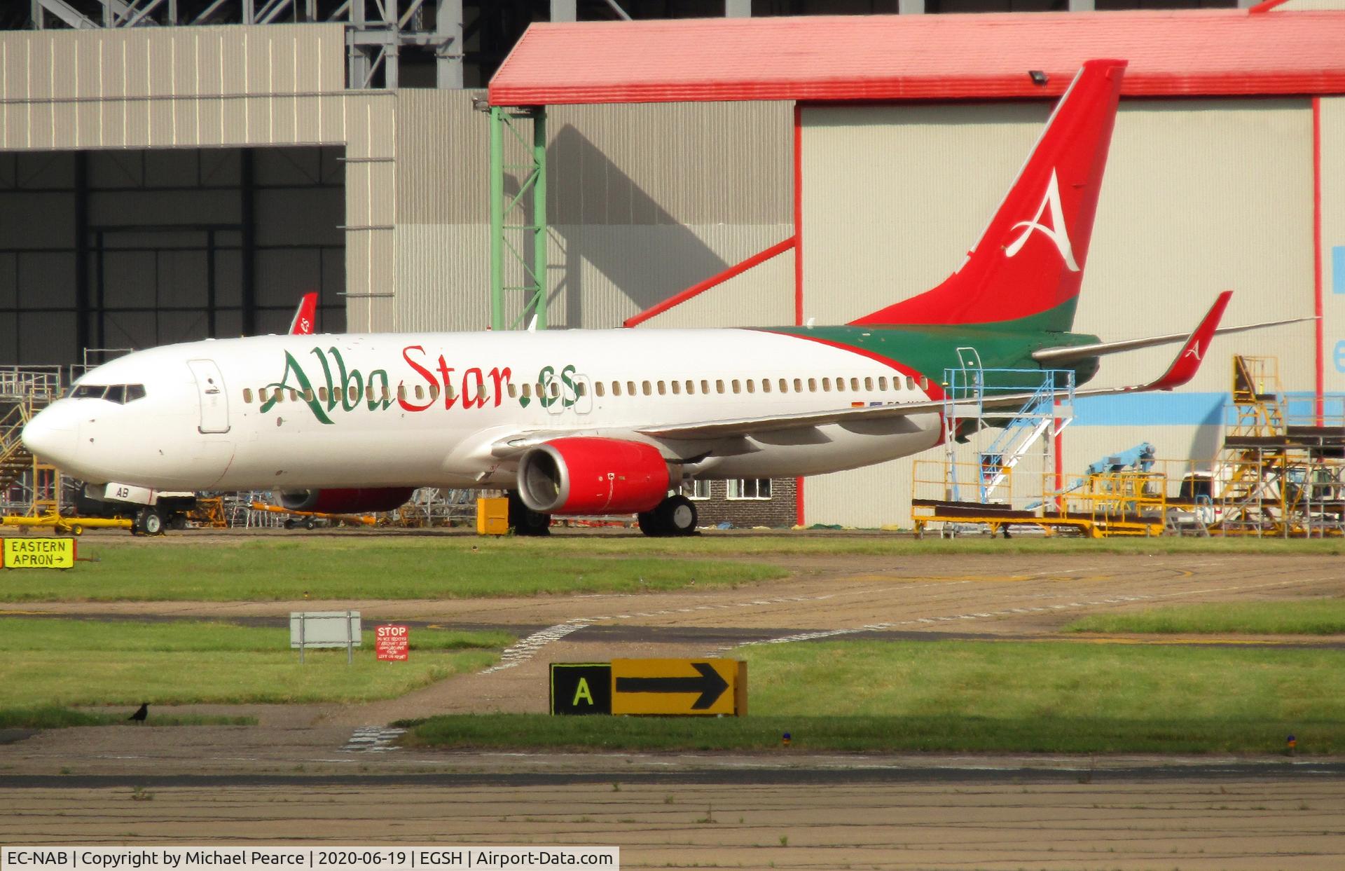 EC-NAB, 2000 Boeing 737-81Q C/N 29051, Parked outside KLM UK Engineering after some work during storage, due to COVID-19.