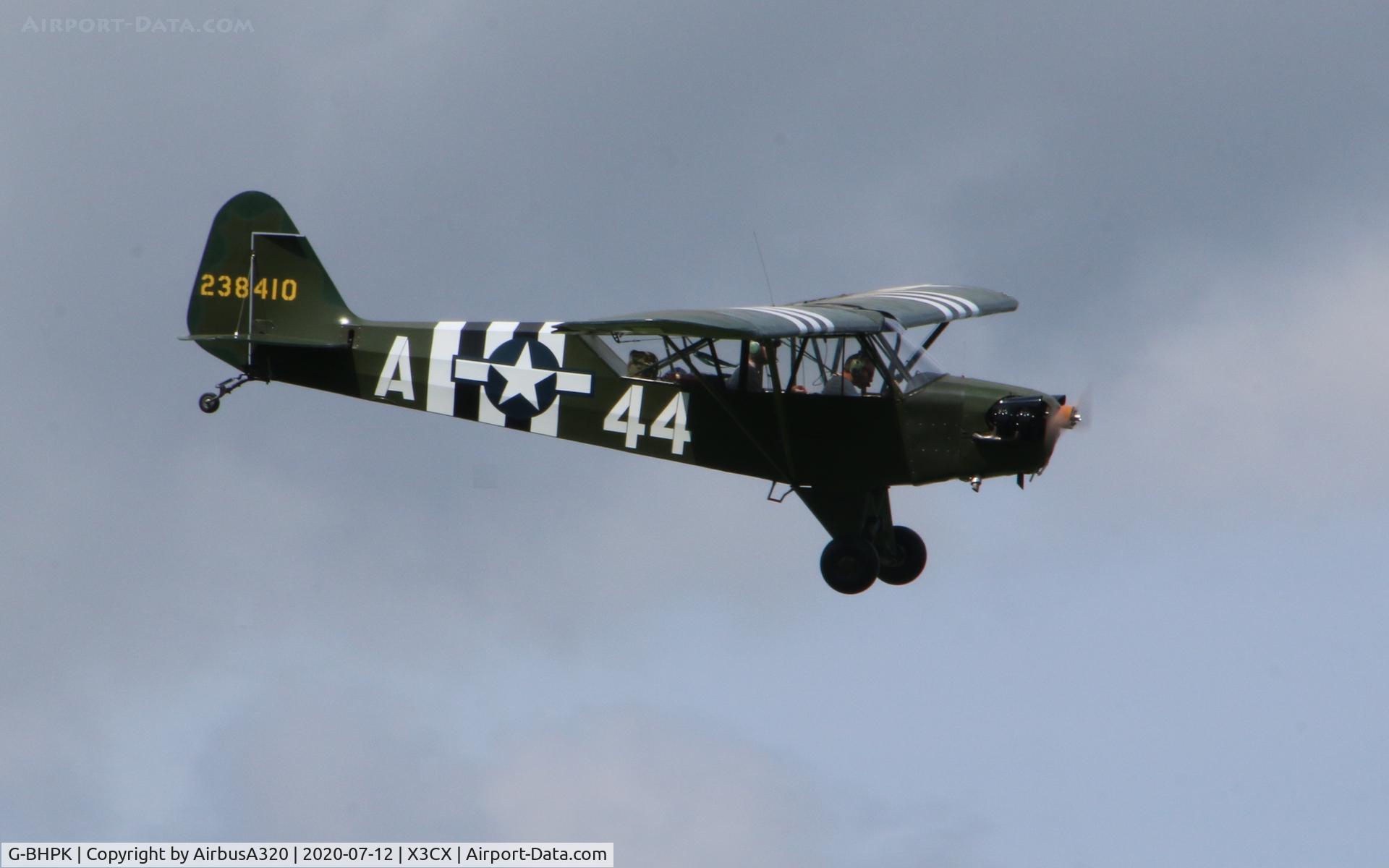G-BHPK, 1943 Piper L-4H Grasshopper (J3C-65D) C/N 12161, Ariving at Northreps
