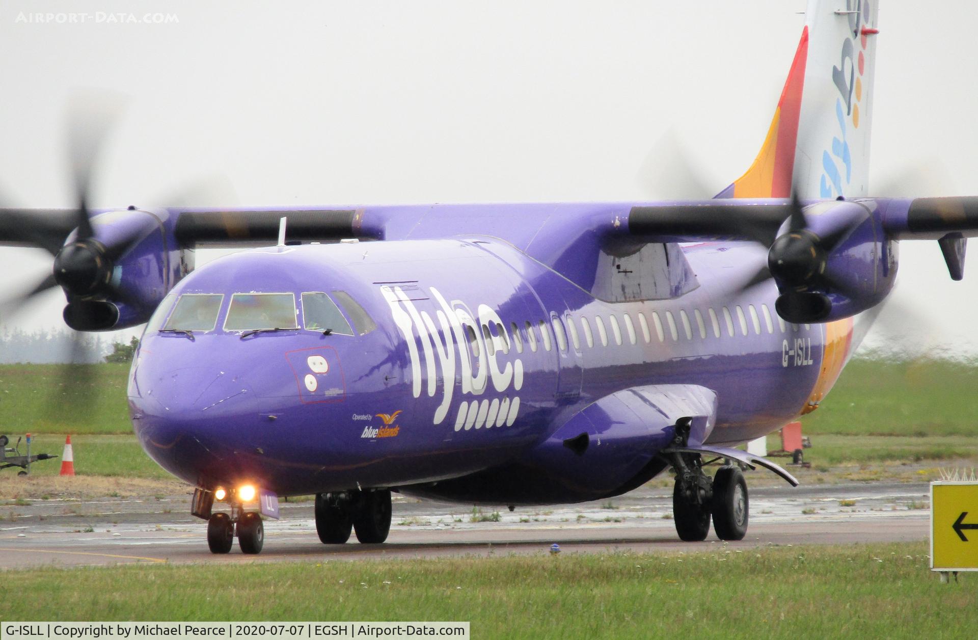 G-ISLL, 2002 ATR 72-212A C/N 696, Arriving from Jersey (JER) for respray.
