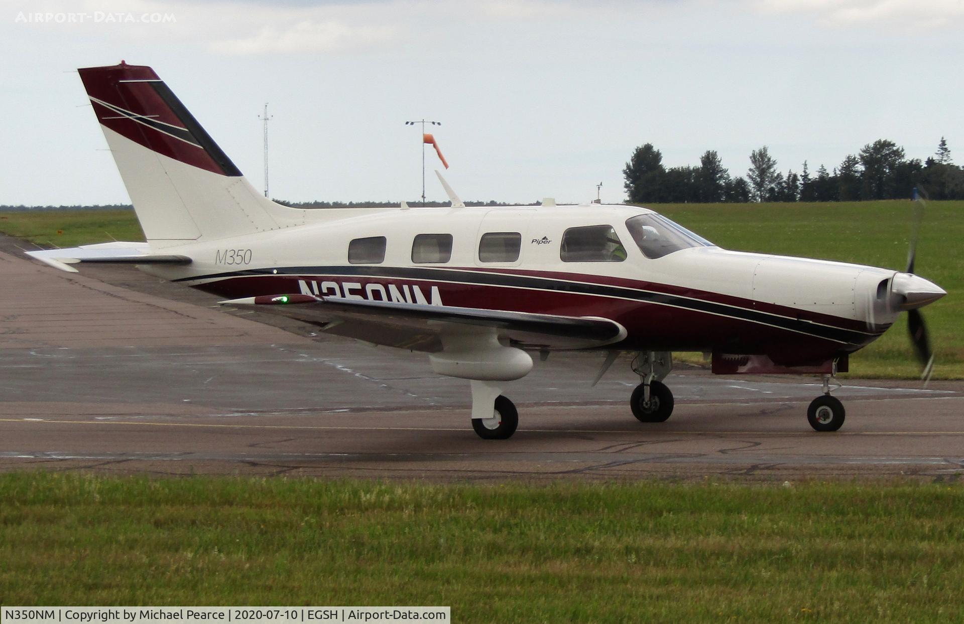 N350NM, 2015 Piper PA-46-350P Malibu Mirage Malibu Mirage C/N 4636659, Returning to Coventry (CVT) after a short visit.