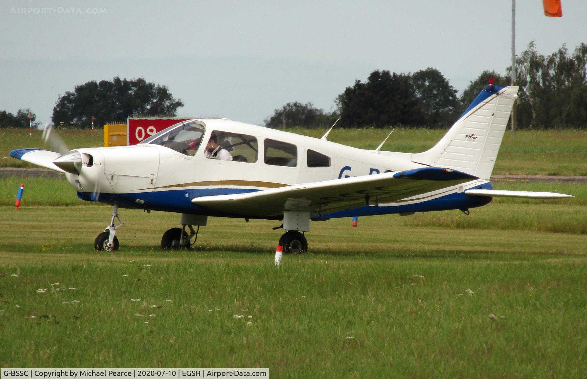 G-BSSC, 1982 Piper PA-28-161 Warrior ll C/N 28-8216176, Starting up on the GA apron for a training flight.