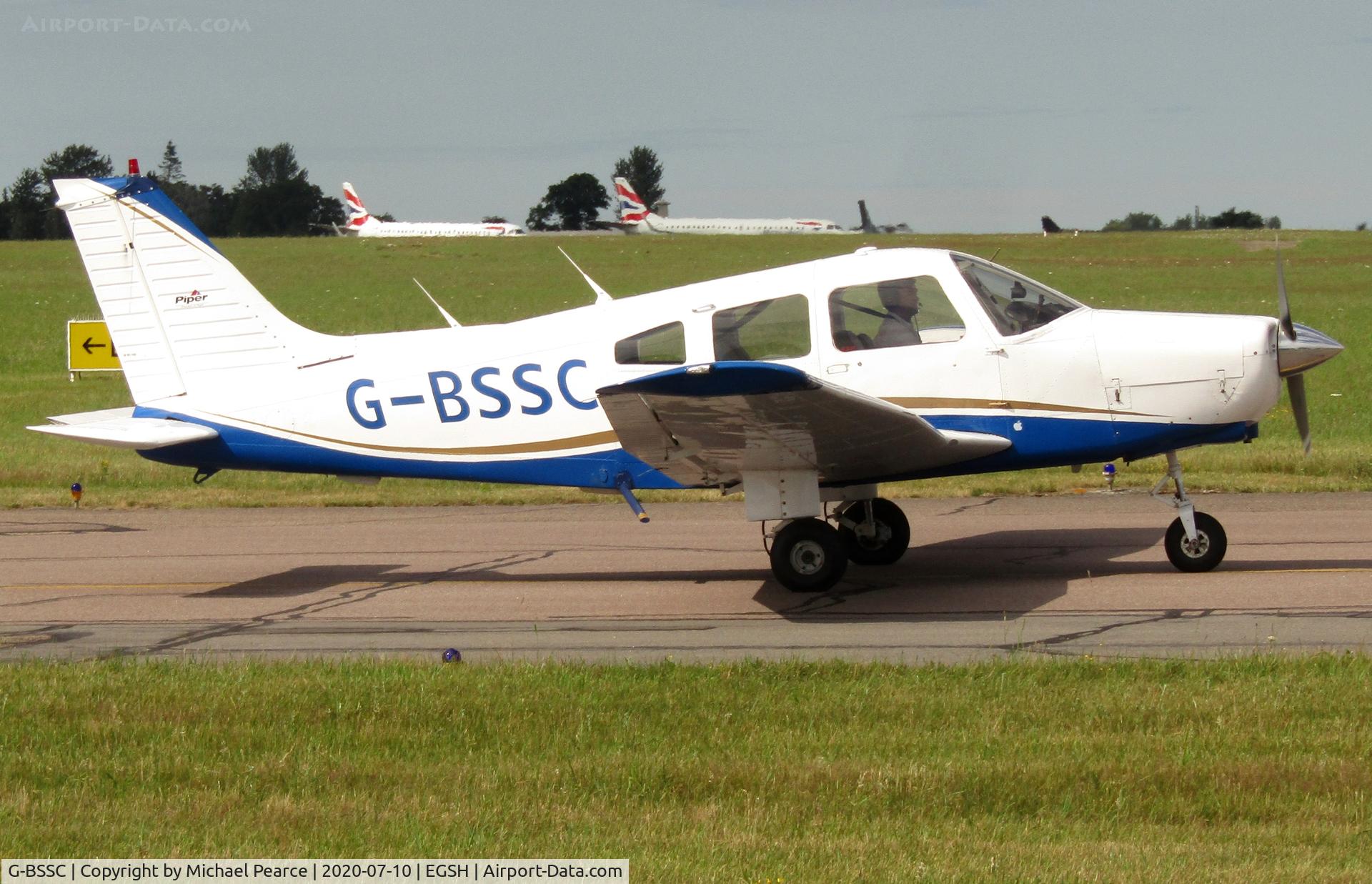 G-BSSC, 1982 Piper PA-28-161 Warrior ll C/N 28-8216176, Departing on a training flight.