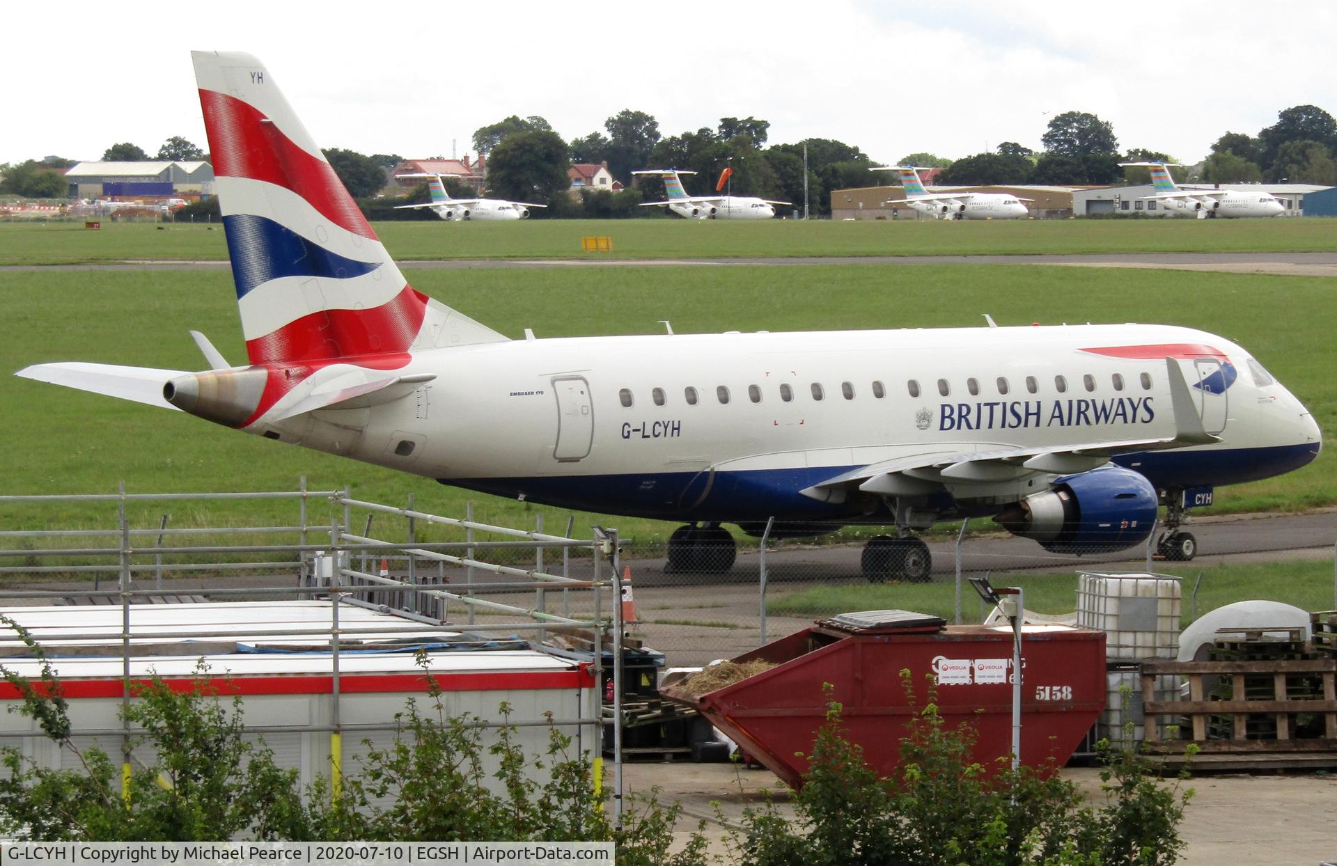 G-LCYH, 2009 Embraer 170STD (ERJ-170-100STD) C/N 17000302, Stored North Side near Petans due to COVID-19.
