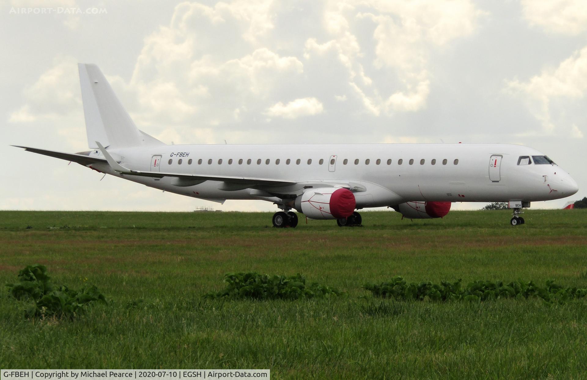 G-FBEH, 2007 Embraer 195LR (ERJ-190-200LR) C/N 19000128, Stored North Side awaiting a new owner.