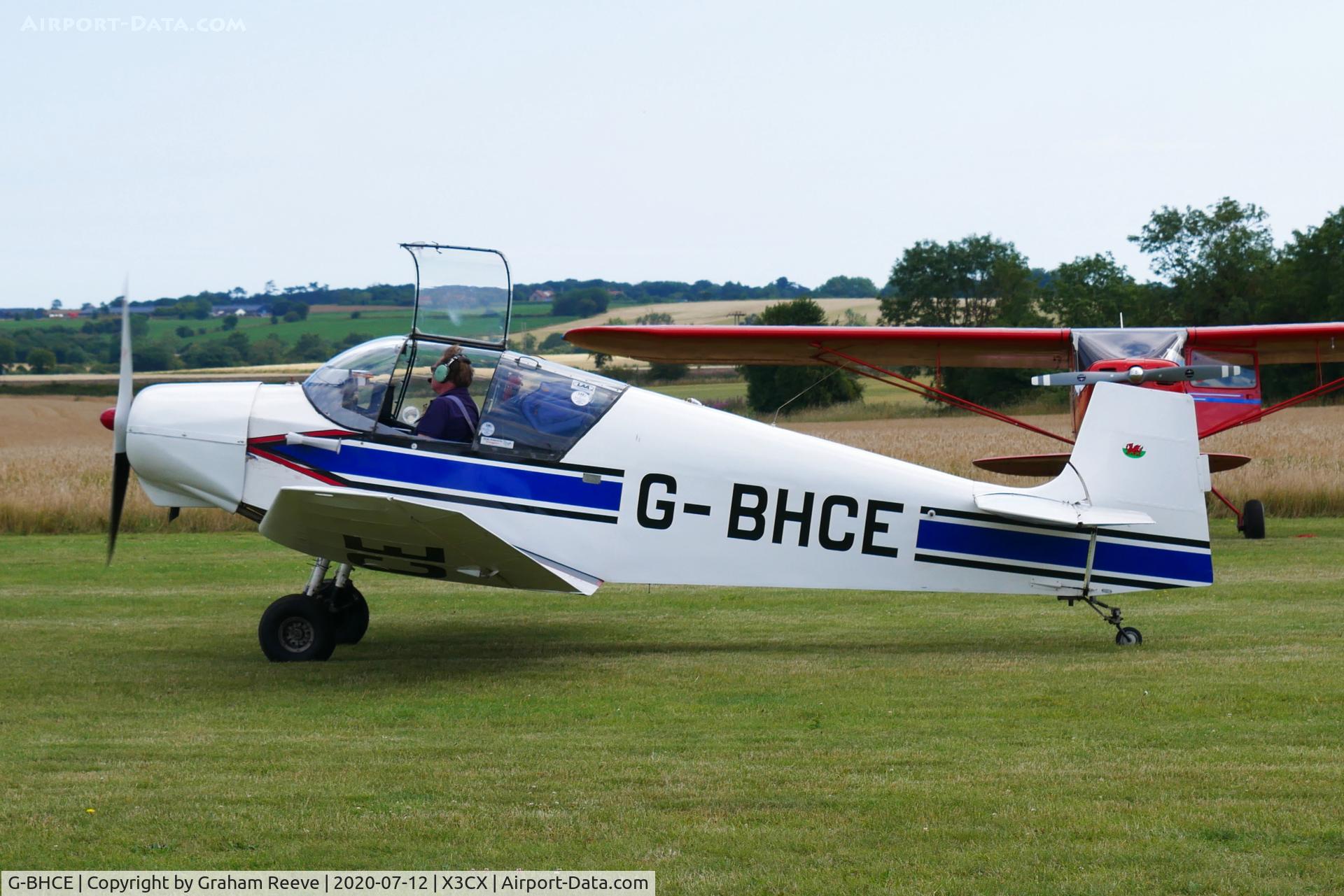 G-BHCE, 1956 Jodel D-117A C/N 381, Departing from Northrepps.
