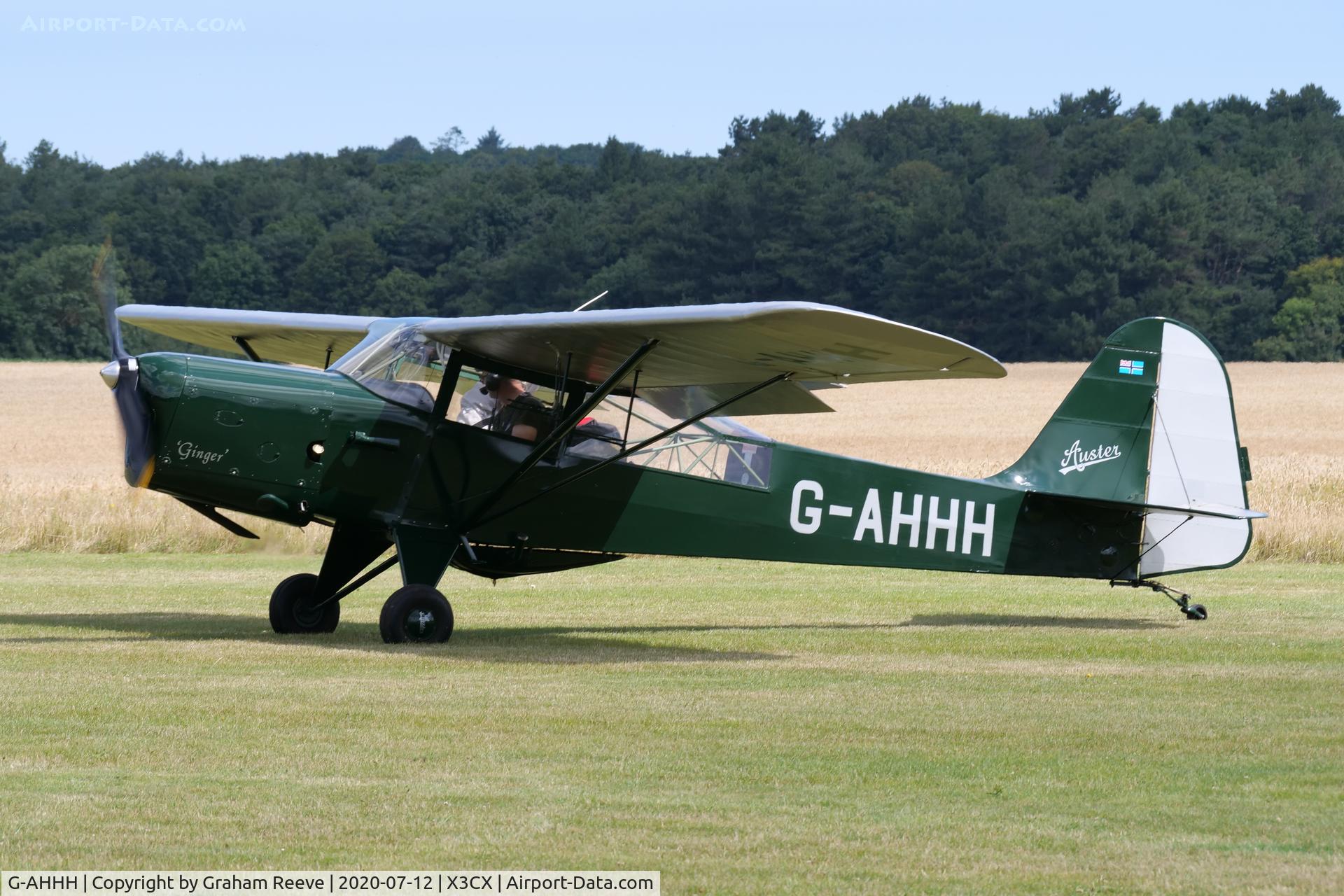 G-AHHH, 1946 Auster J-1N Alpha C/N 2011, Departing from Northrepps.
