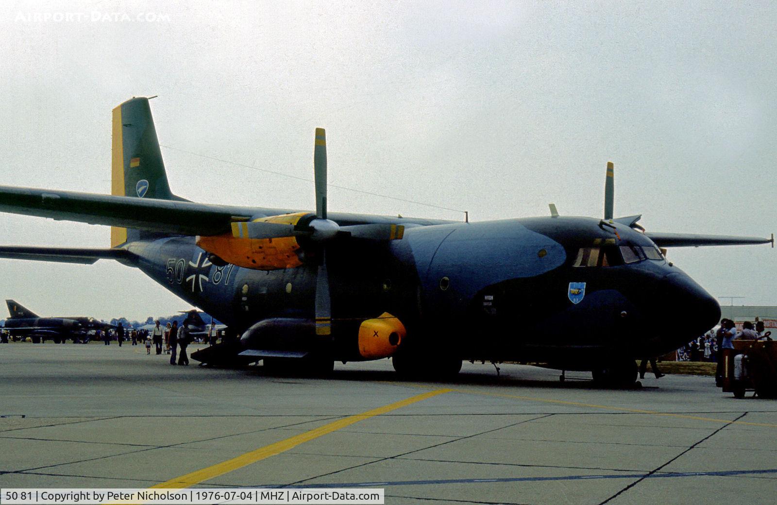 50 81, Transall C-160D C/N D118, C-160D Transall of LTG-63 on display at the 1976 RAF Mildenhall Air Fete.