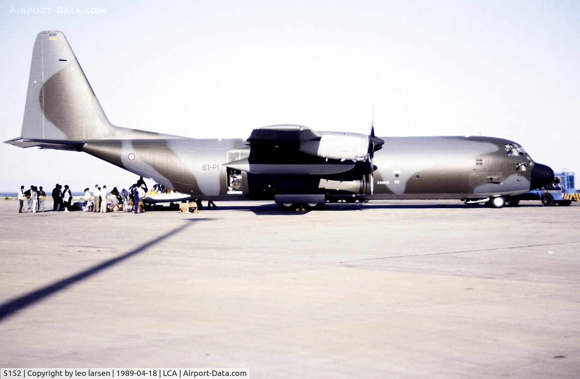 5152, 1988 Lockheed C-130H-30 Hercules C/N 382-5152, Larnaca 18.4.1989