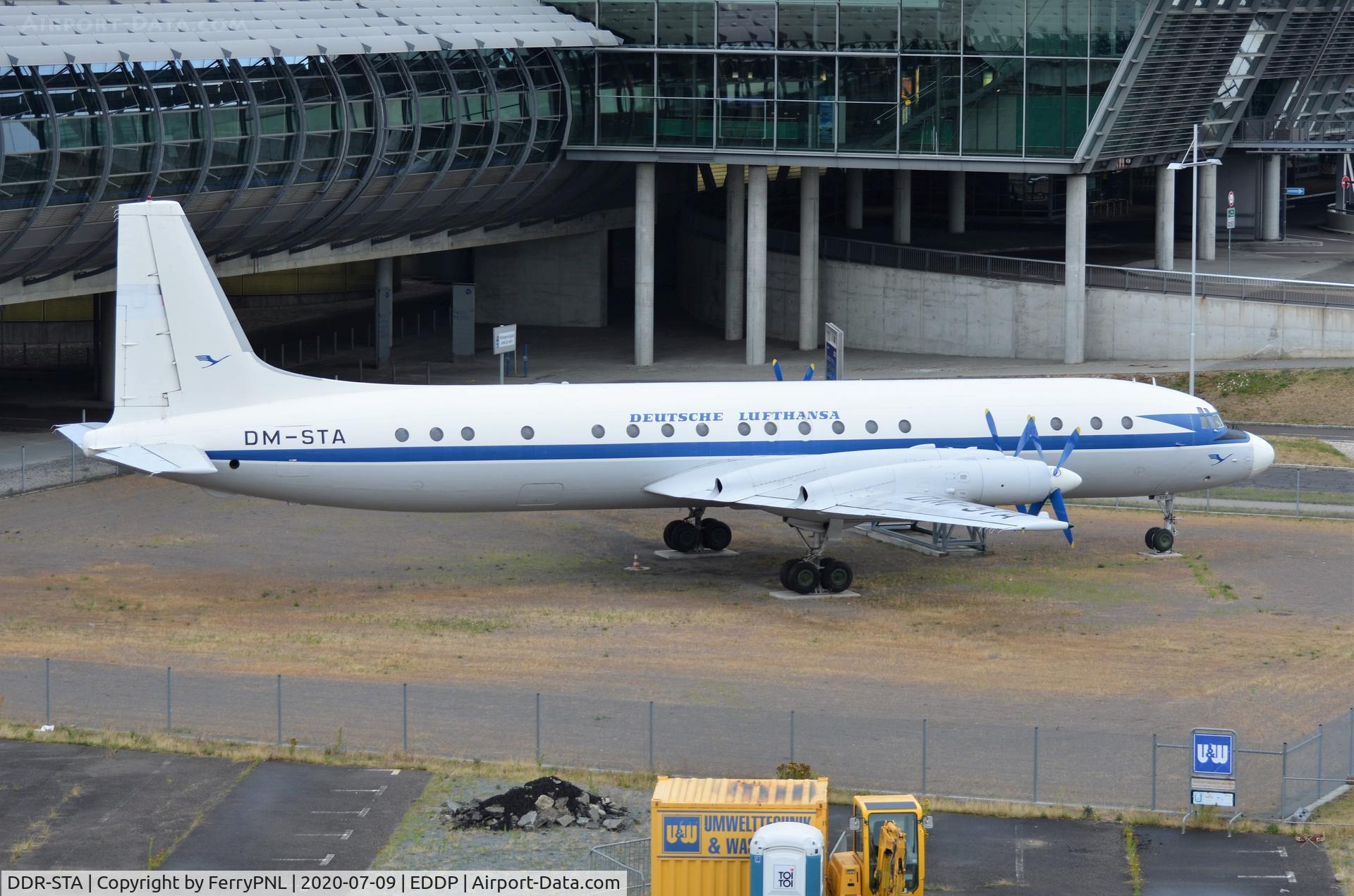 DDR-STA, 1960 Ilyushin Il-18V C/N 180001905, Former Interflug Il-18 in Lufthansa livery preserved at Leipzig