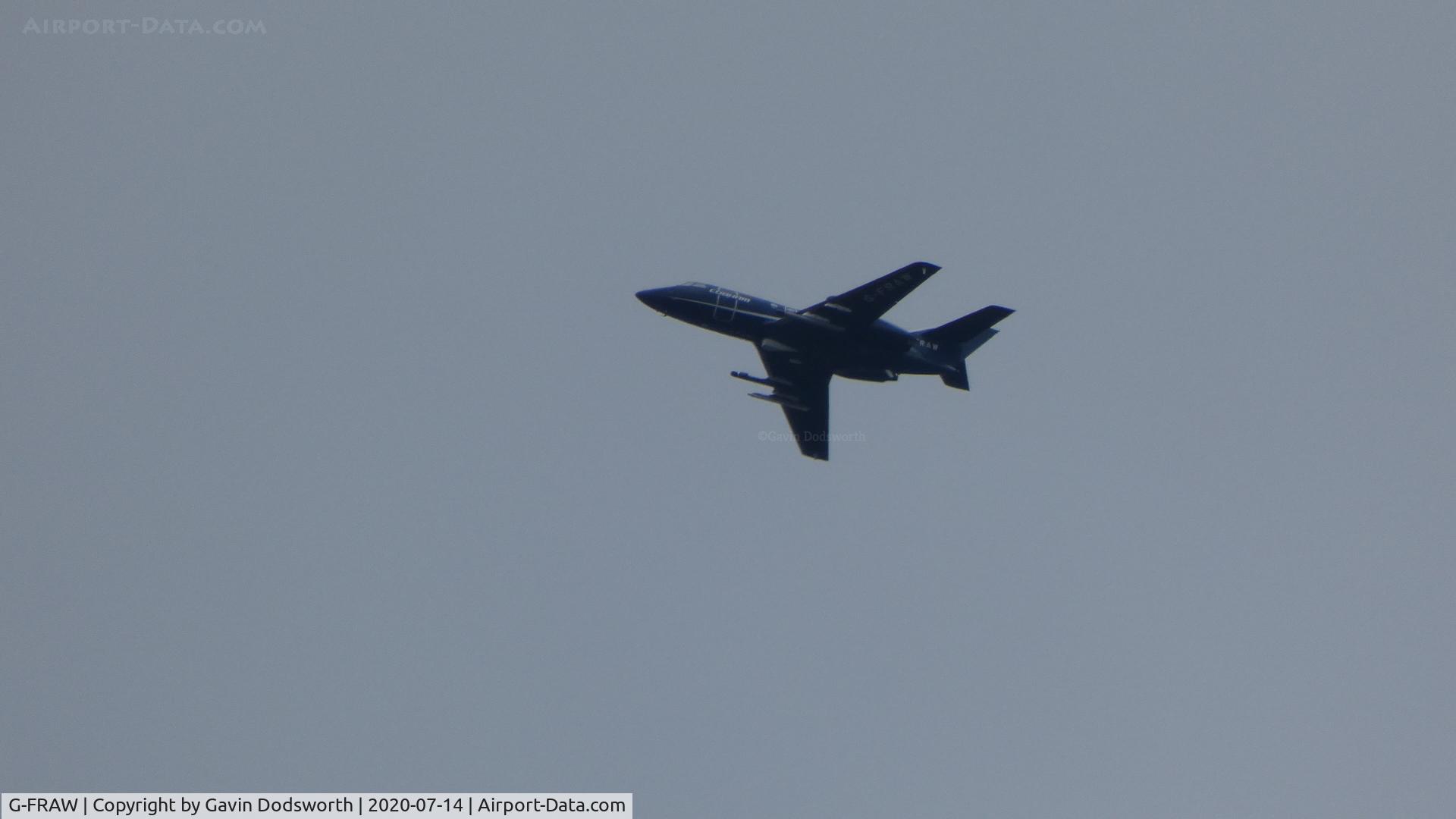 G-FRAW, 1967 Dassault Falcon (Mystere) 20C C/N 114, Over Darlington on July 14th 2020