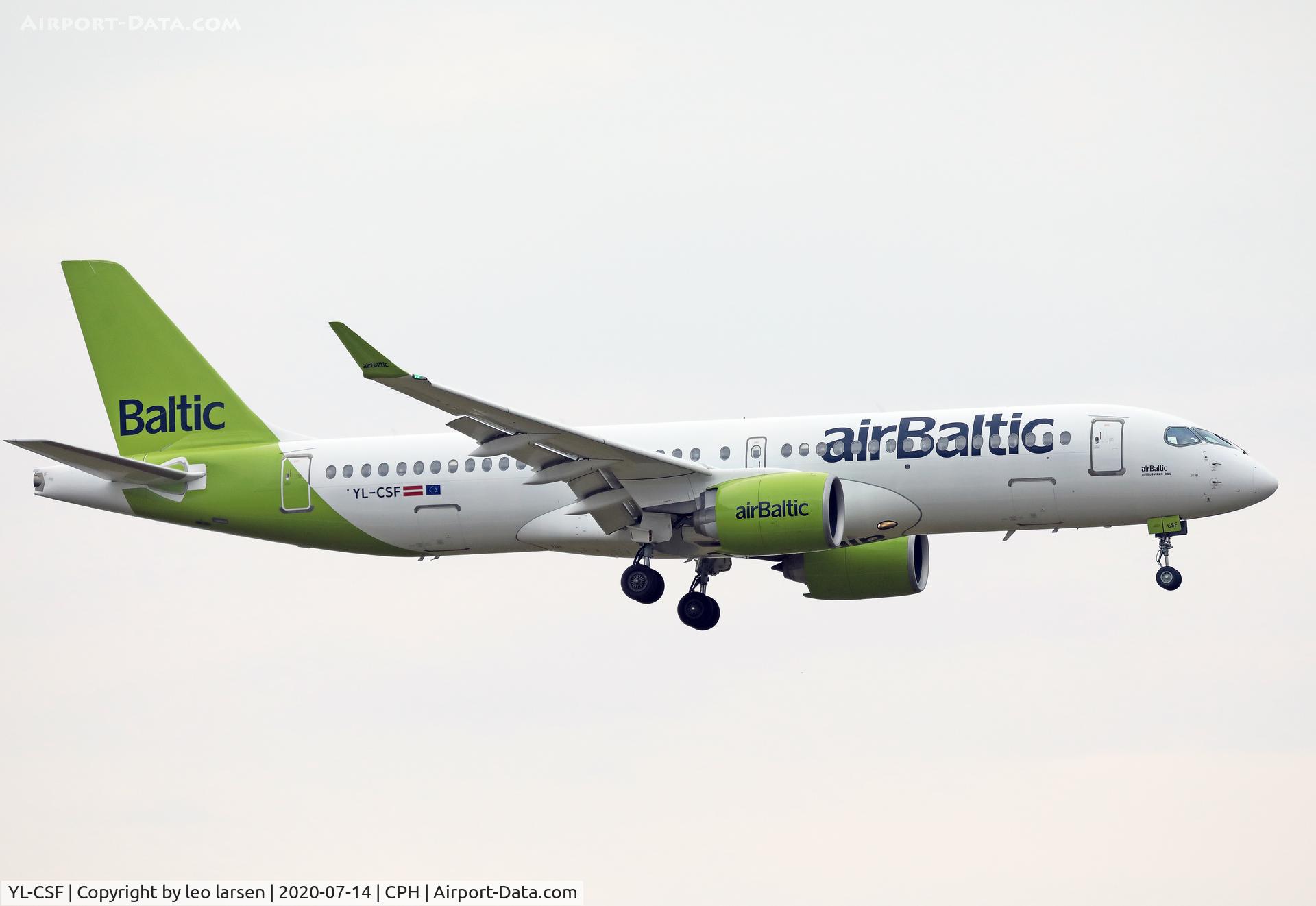 YL-CSF, 2017 Bombardier CSeries CS300 (BD-500-1A11) C/N 55008, Copenhagen 14.7.2020