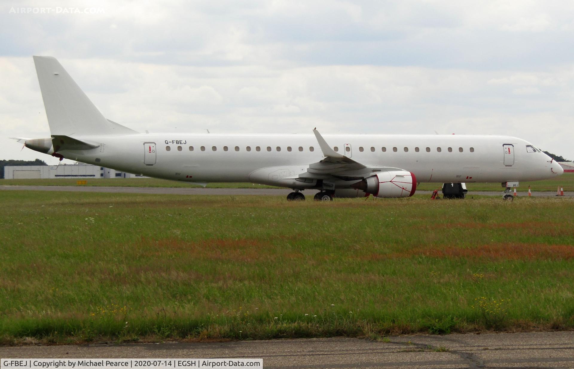 G-FBEJ, 2007 Embraer 195LR (ERJ-190-200LR) C/N 19000155, Stored North Side awaiting a new owner.