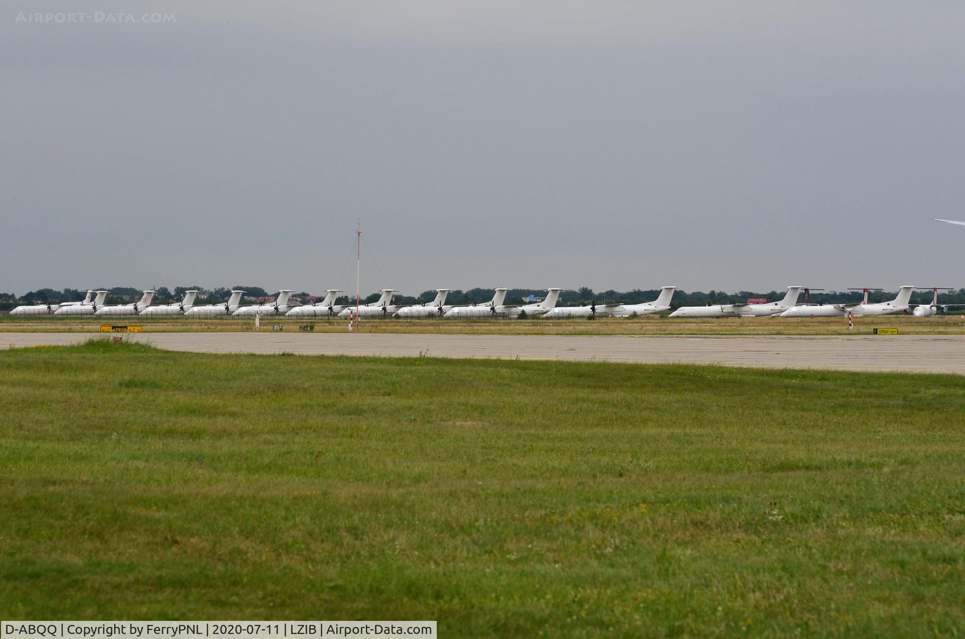 D-ABQQ, 2008 De Havilland Canada DHC-8-402Q Dash 8 Dash 8 C/N 4198, LGW fleet stored at Bratislava