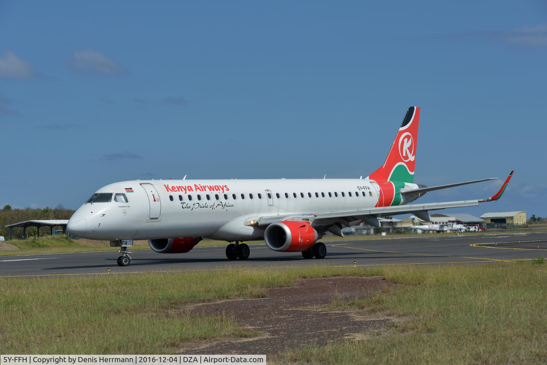 5Y-FFH, 2013 Embraer 190AR (ERJ-190-100IGW) C/N 19000619, Ready for take off from Dzaoudzi international airport Mayotte France