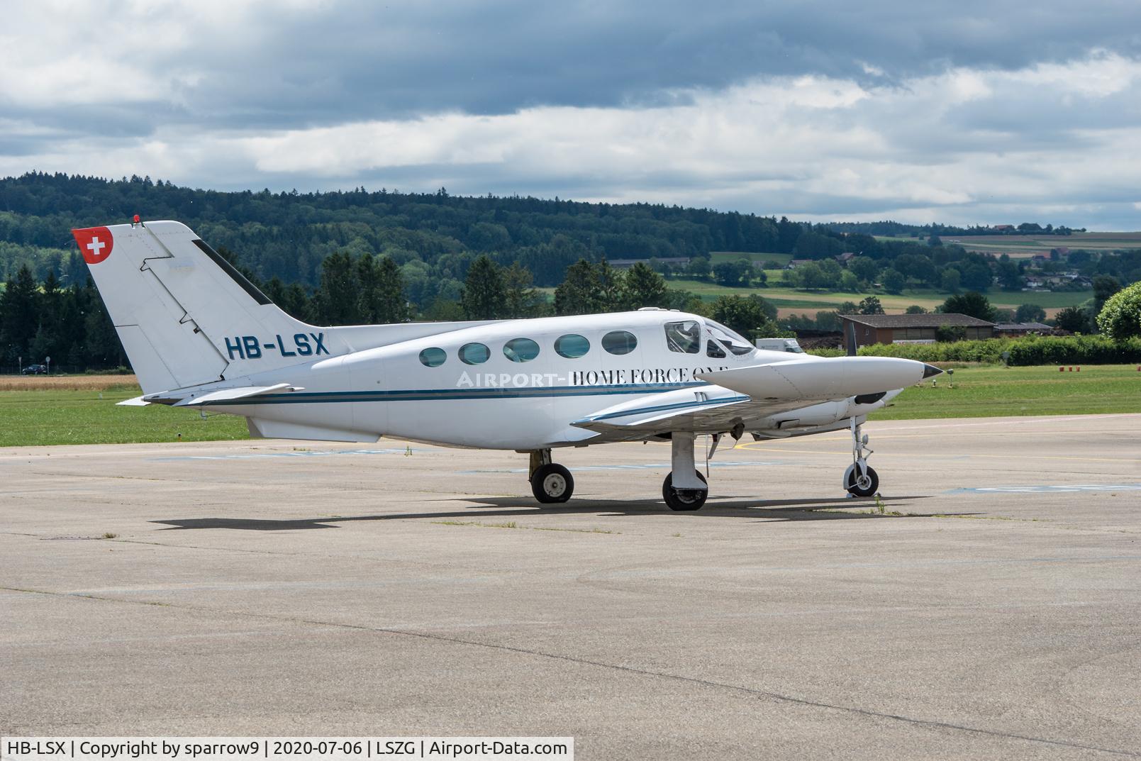 HB-LSX, 1973 Cessna 414 Chancellor C/N 414-0360, Parked at Grenchen