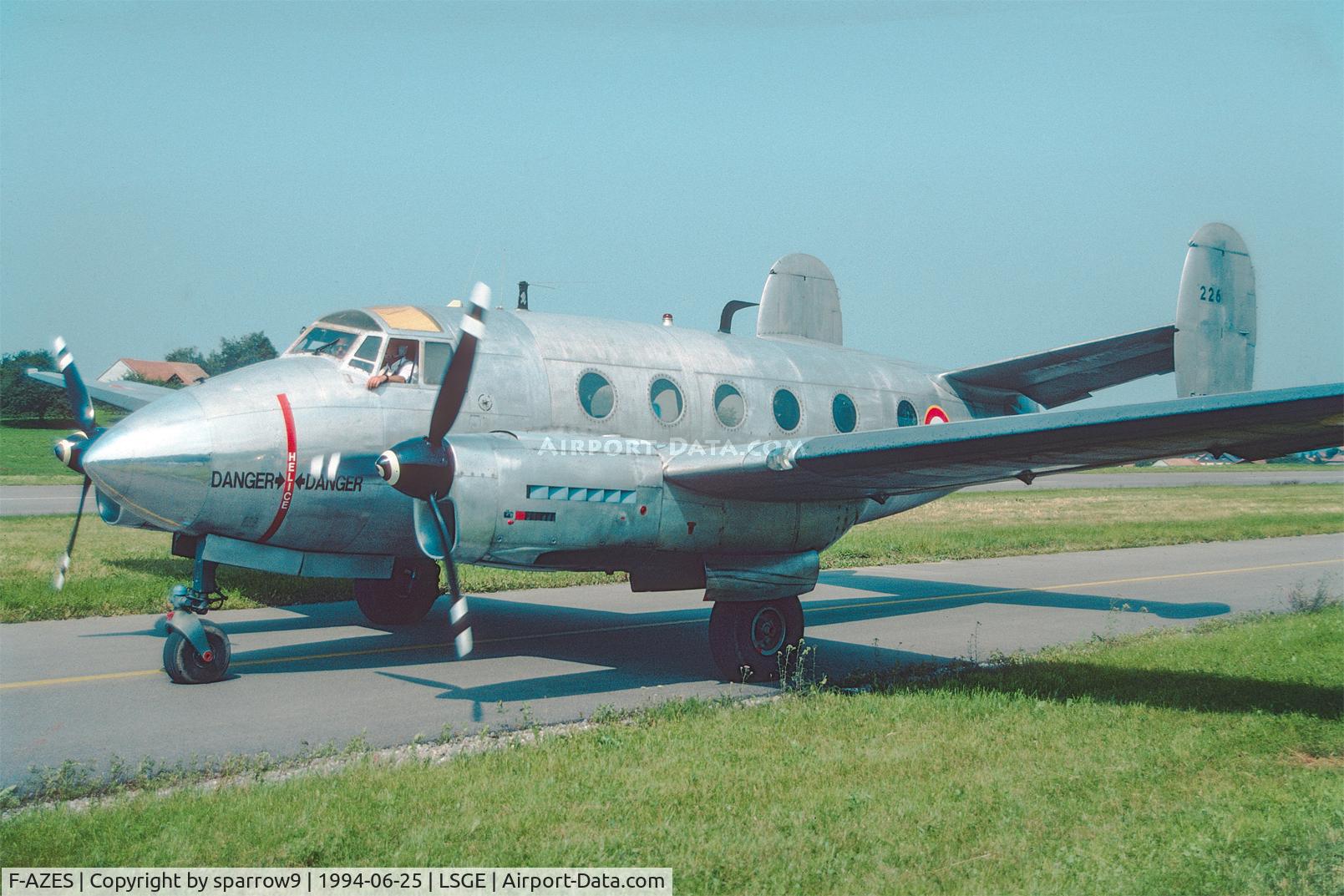 F-AZES, Dassault MD-312 Flamant C/N 226, RIO Ecuvillens. Scanned from a slide.