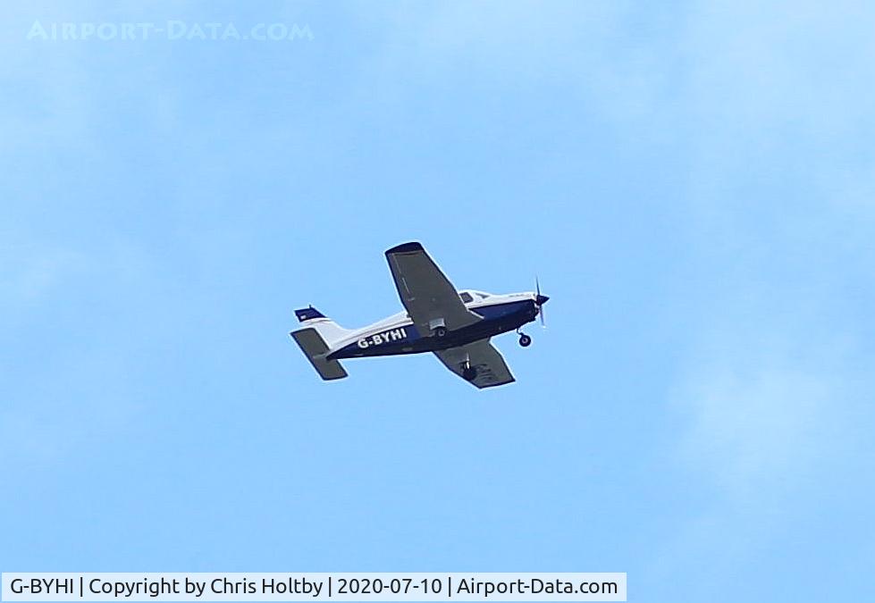 G-BYHI, 1980 Piper PA-28-161 Warrior II C/N 28-8116084, Over Potters Bar in its new paint job