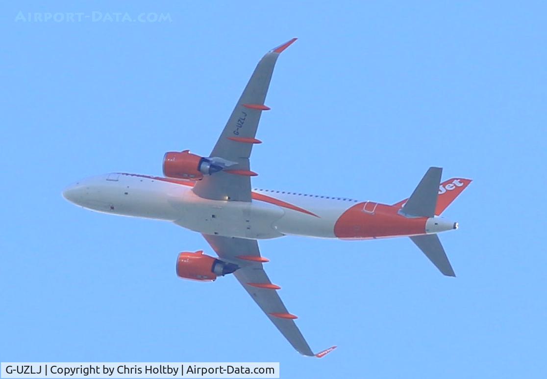 G-UZLJ, 2019 Airbus A320-251N C/N 9171, Over Potters Bar, Herts