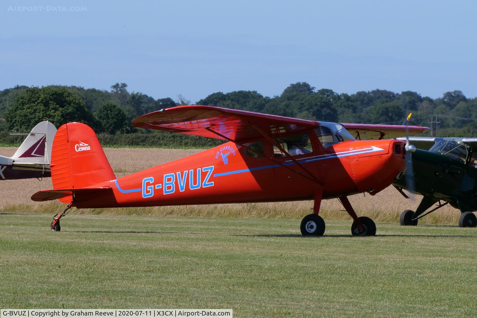 G-BVUZ, 1946 Cessna 120 C/N 11334, Just landed at Northrepps.