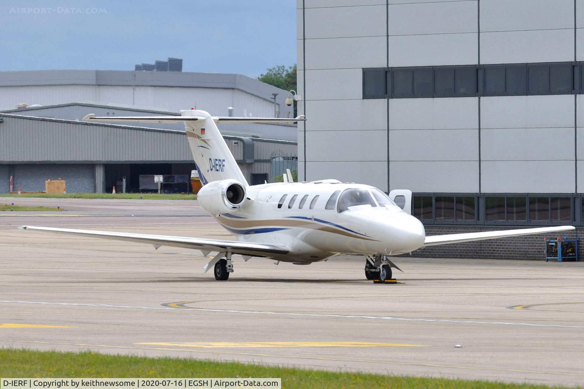 D-IERF, 1999 Cessna 525 Citation Jet C/N 525-0310, Arrived at Norwich from Amsterdam.