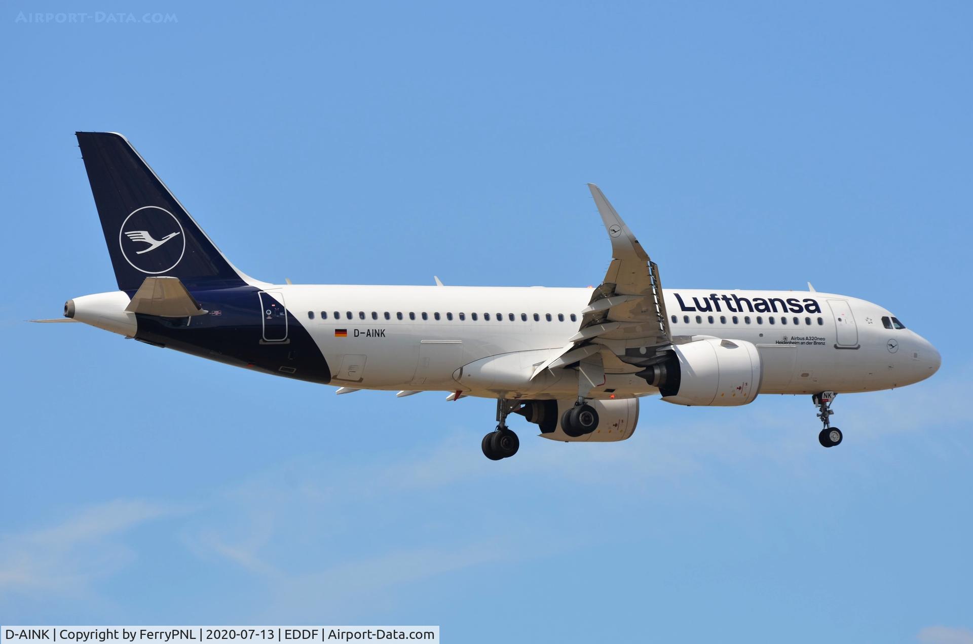 D-AINK, 2018 Airbus A320-271NEO C/N 8249, LH A320N landing