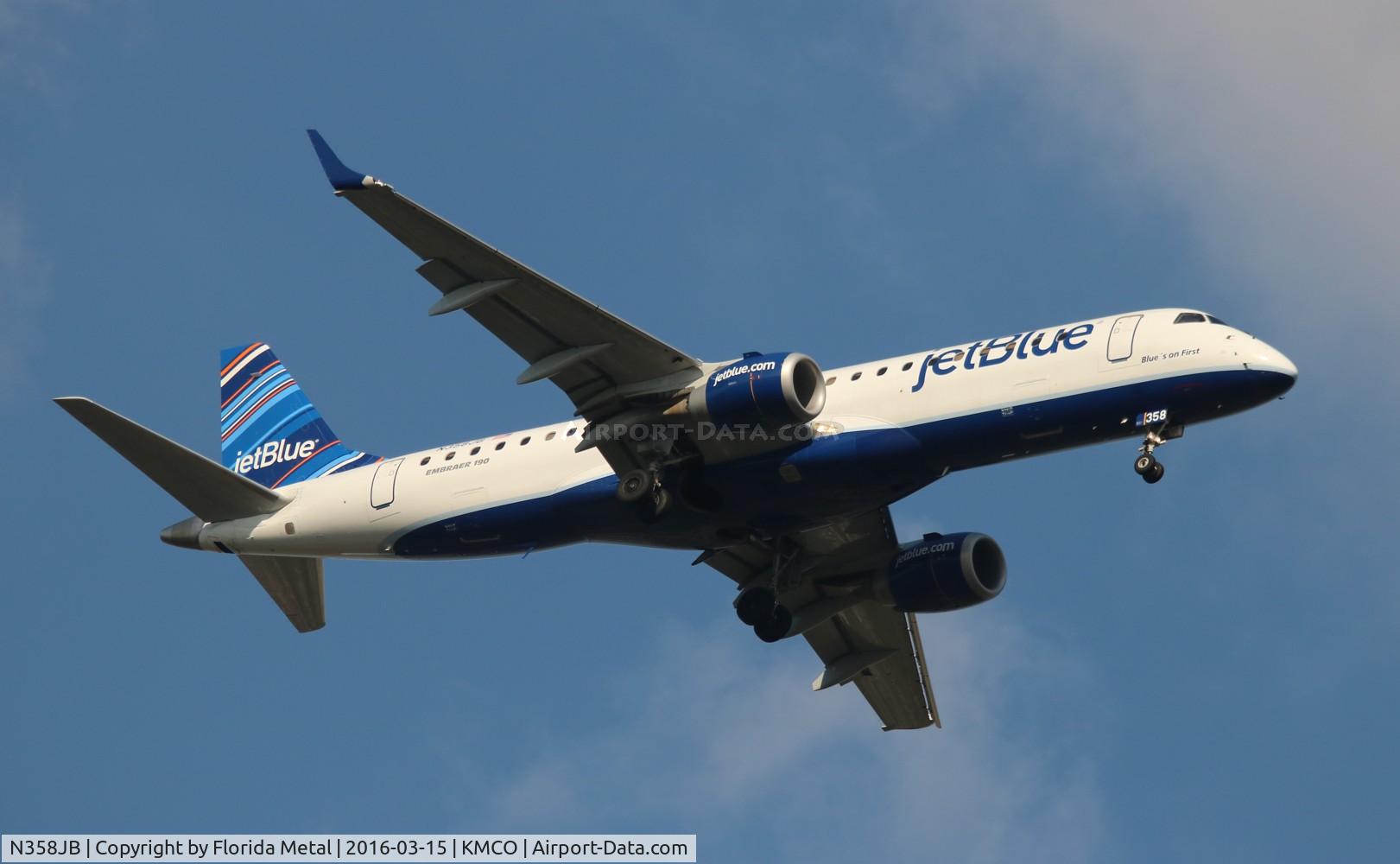 N358JB, 2013 Embraer 190AR (ERJ-190-100IGW) C/N 19000618, MCO 2016