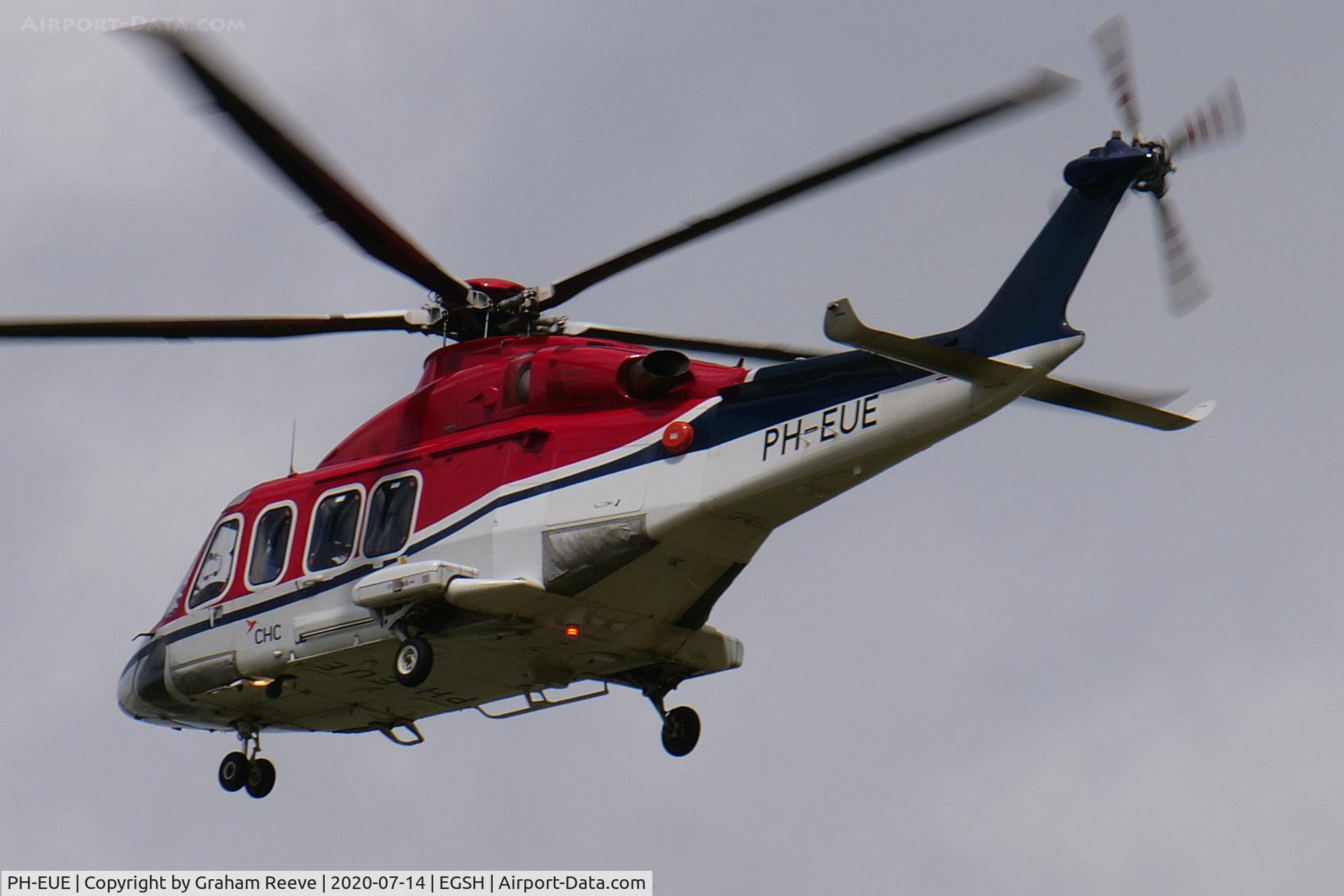 PH-EUE, 2011 AgustaWestland AW-139 C/N 31387, Landing at Norwich.