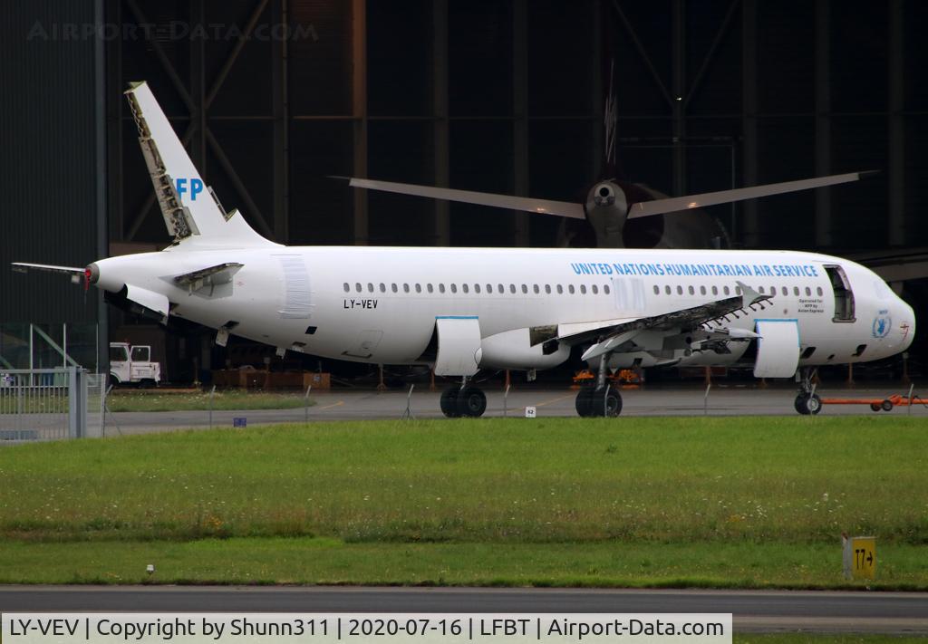 LY-VEV, 1991 Airbus A320-211 C/N 211, Trackted to the scrapping area... Was operated by Avion Express on behalf United Nations Humanitarian Air Service