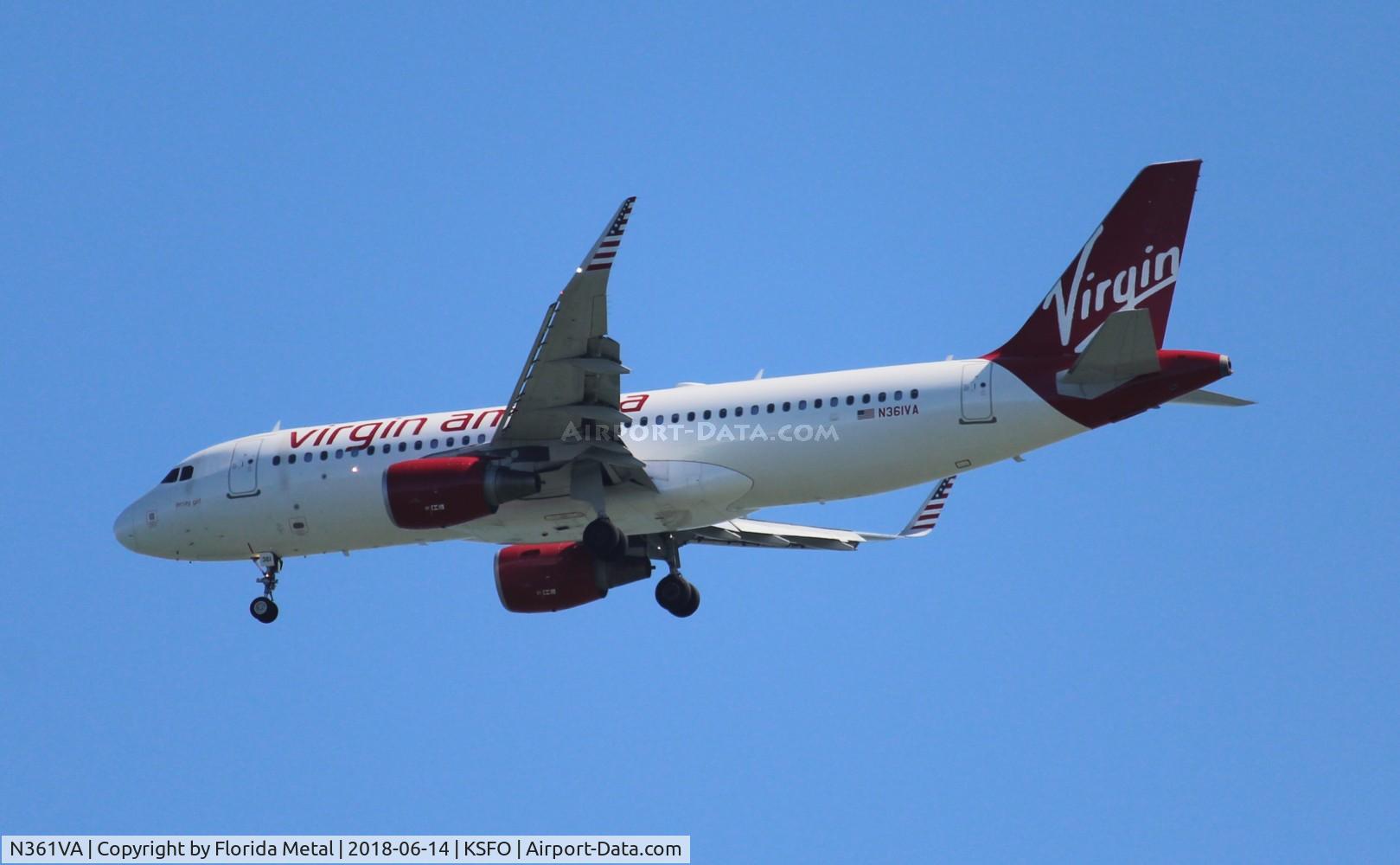 N361VA, 2013 Airbus A320-214 C/N 5515, SFO 2018