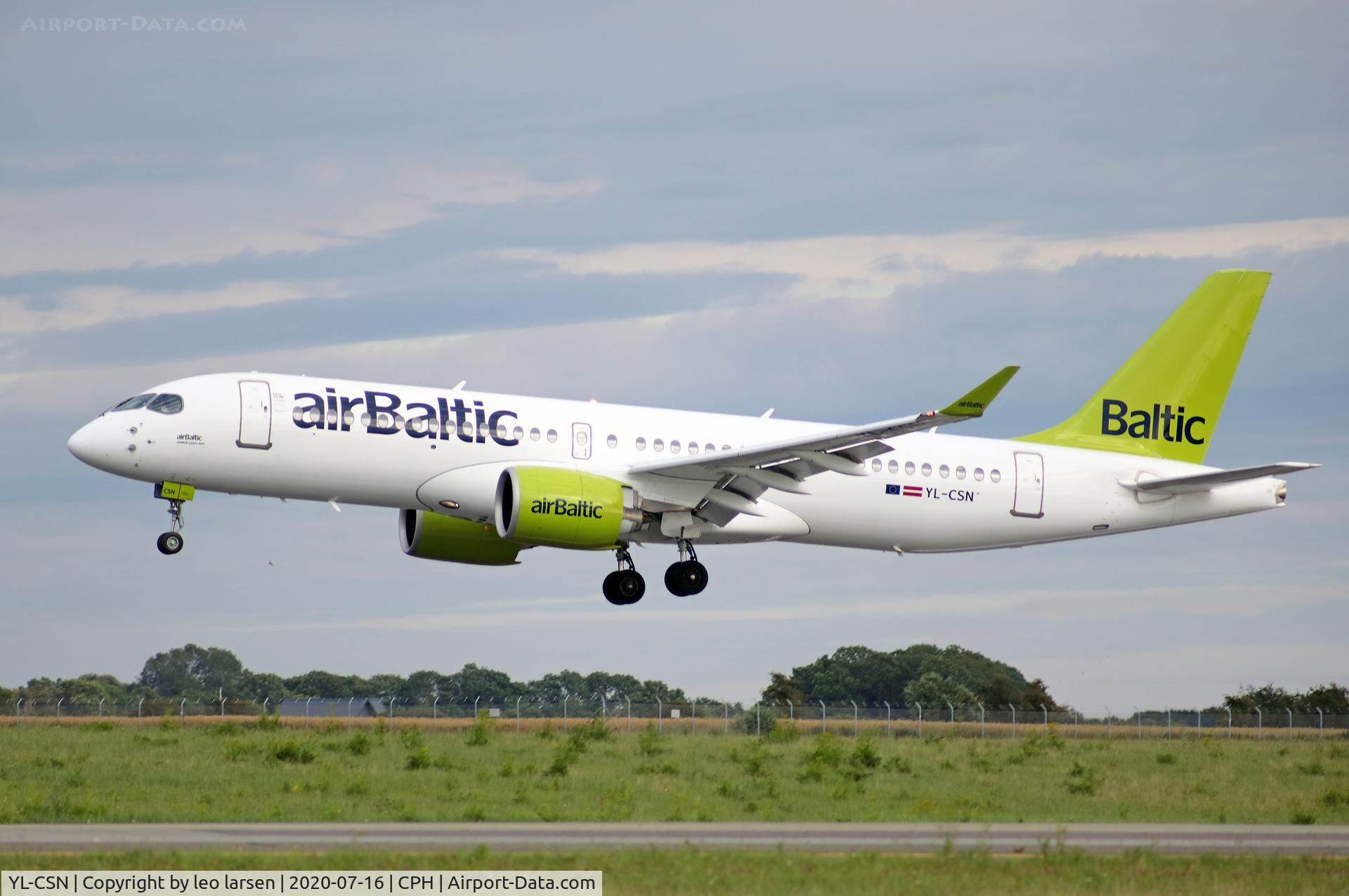 YL-CSN, 2018 Airbus A220-300 C/N 55043, Copenhagen 16.7.2020