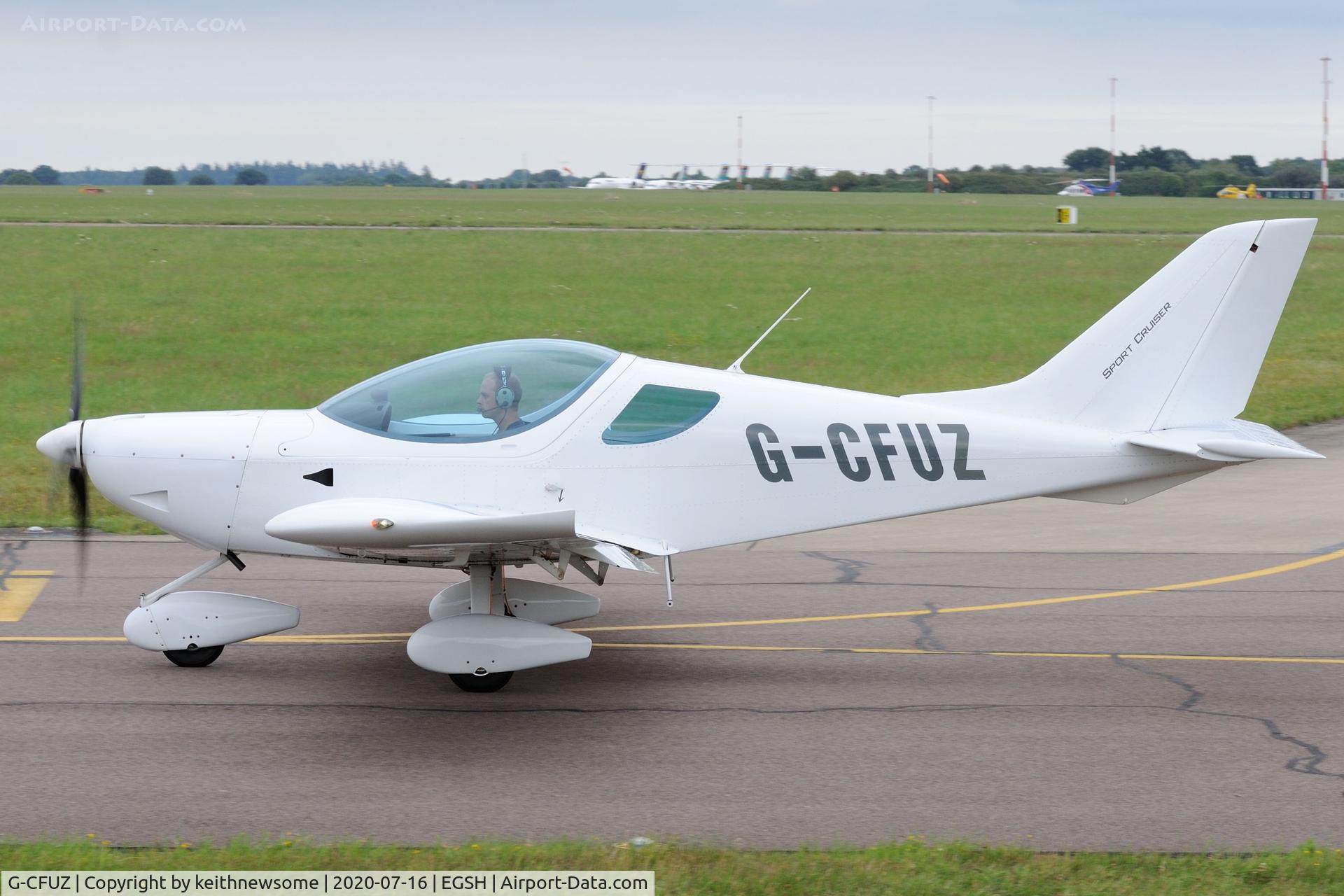 G-CFUZ, 2009 CZAW SportCruiser C/N PFA 338-14664, Leaving Norwich.