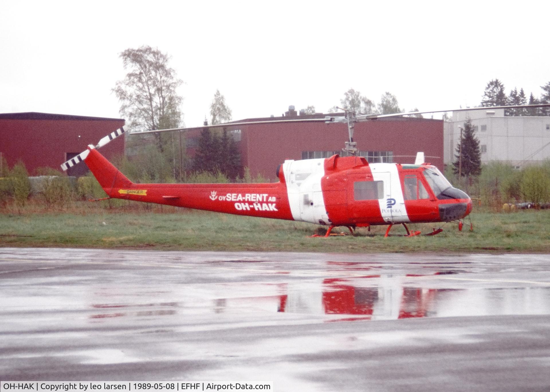 OH-HAK, 1968 Agusta-Bell 204B C/N 3211, Malmi 8.5.1989