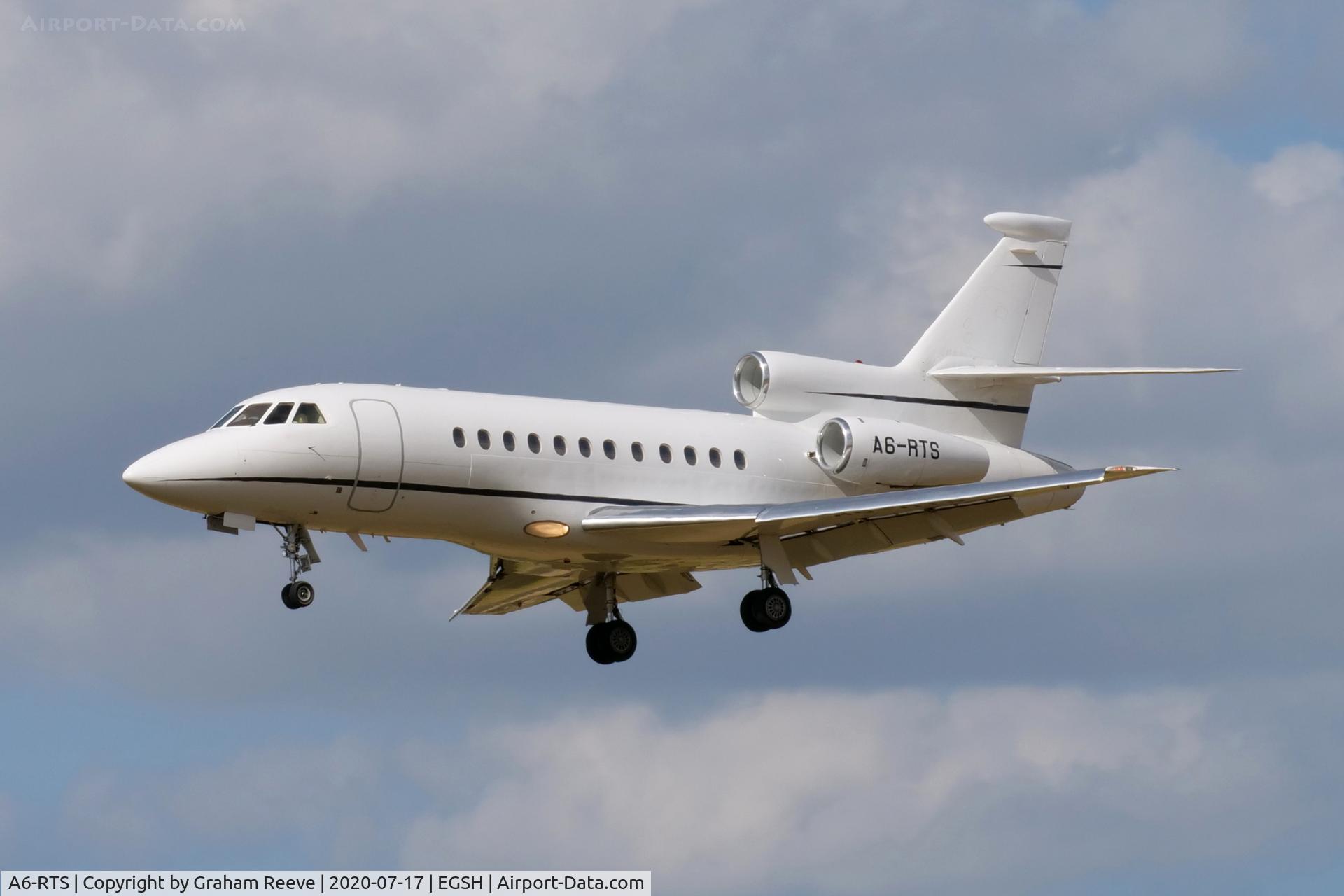 A6-RTS, 2005 Dassault Falcon 900DX C/N 601, Landing at Norwich.